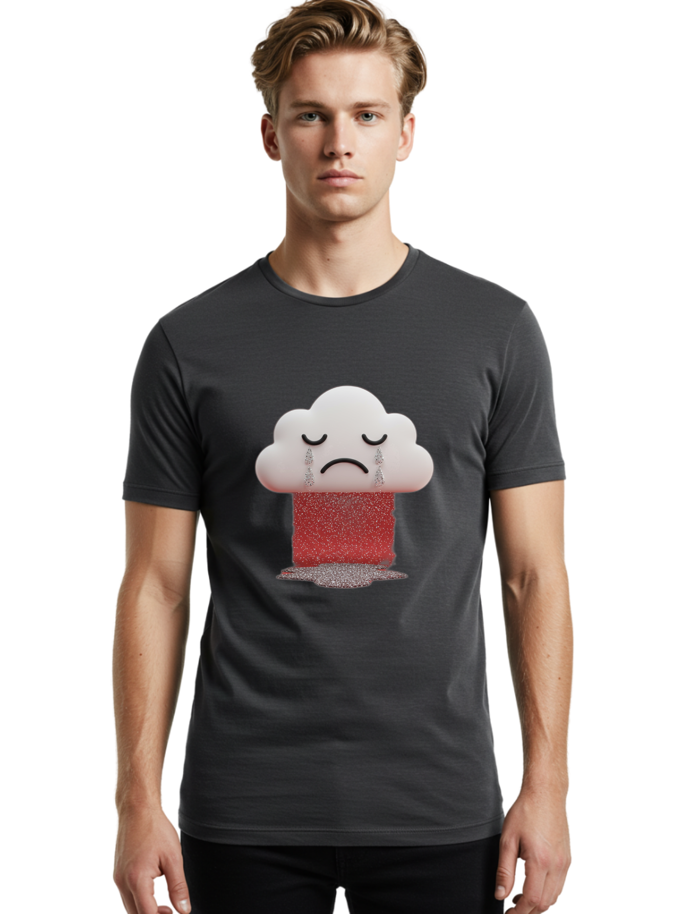 Crying-Cloud-1 Men'S Graphic Tee, 100% Cotton, Comfortable Casual Summer Wear, Machine Washable, Vintage Camera, Old Camera, Antique Camera, Black Camera, Classic Photography, Photography Equipment, Nostalgic Device, Film Camera, Camera Art Bak348
