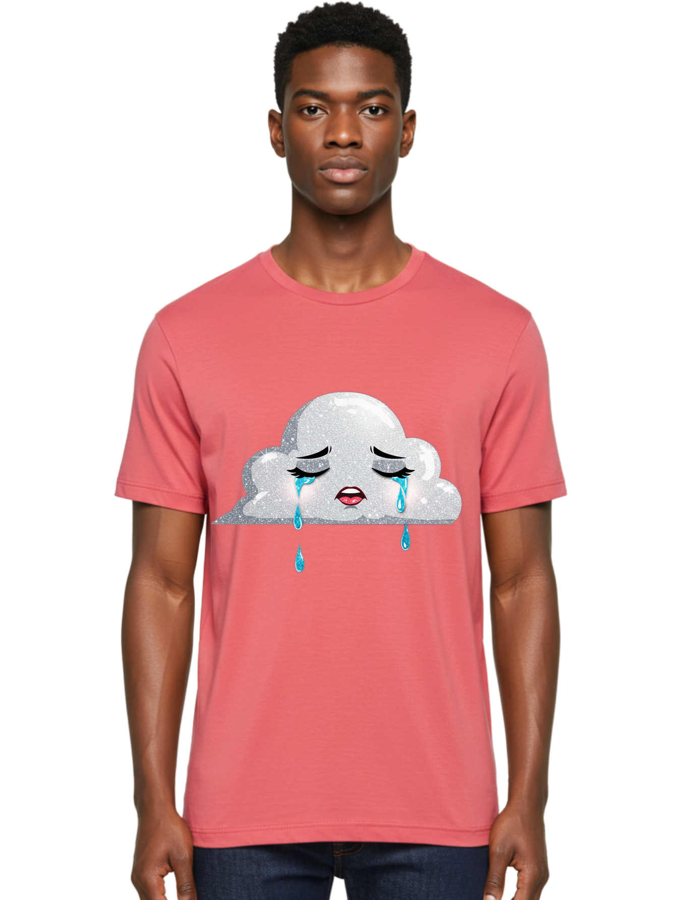 Crying-Cloud-3 Men'S Graphic Tee, 100% Cotton, Comfortable Casual Summer Wear, Machine Washable, Vintage Camera, Old Camera, Antique Camera, Black Camera, Classic Photography, Photography Equipment, Nostalgic Device, Film Camera, Camera Art Bak350