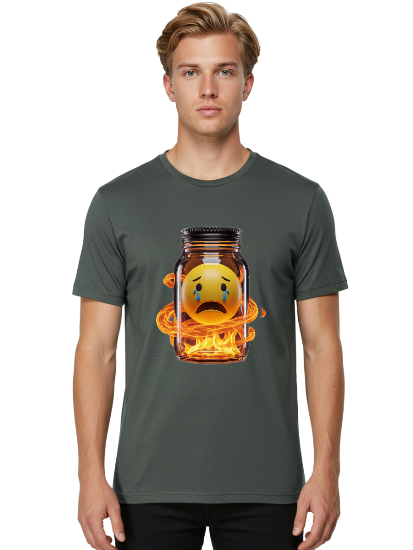 Crying-Emoji-Jar Men'S Graphic Tee, 100% Cotton, Comfortable Casual Summer Wear, Machine Washable, Vintage Camera, Old Camera, Antique Camera, Black Camera, Classic Photography, Photography Equipment, Nostalgic Device, Film Camera, Camera Art Bak355