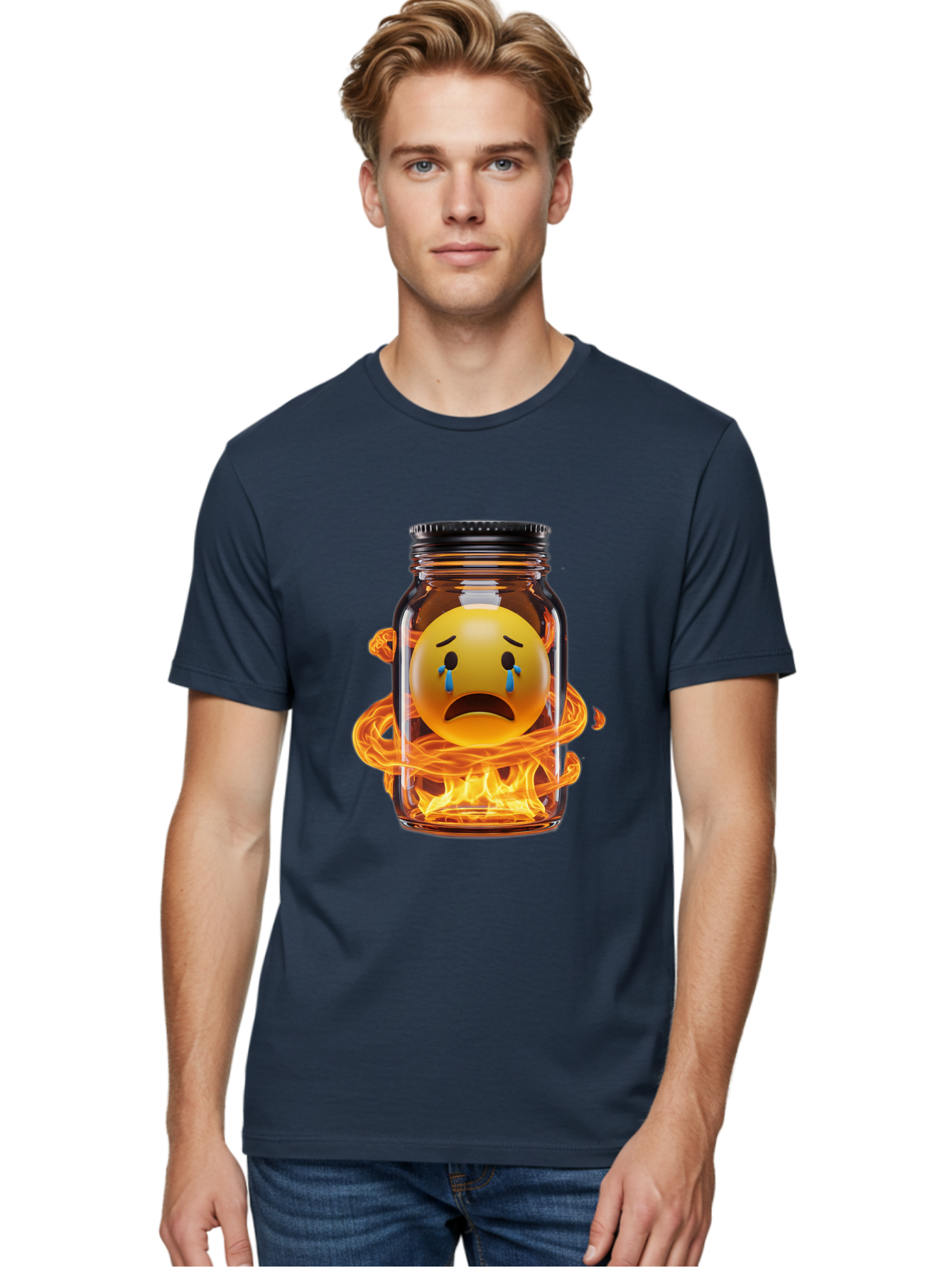 Crying-Emoji-Jar Men'S Graphic Tee, 100% Cotton, Comfortable Casual Summer Wear, Machine Washable, Vintage Camera, Old Camera, Antique Camera, Black Camera, Classic Photography, Photography Equipment, Nostalgic Device, Film Camera, Camera Art Bak355