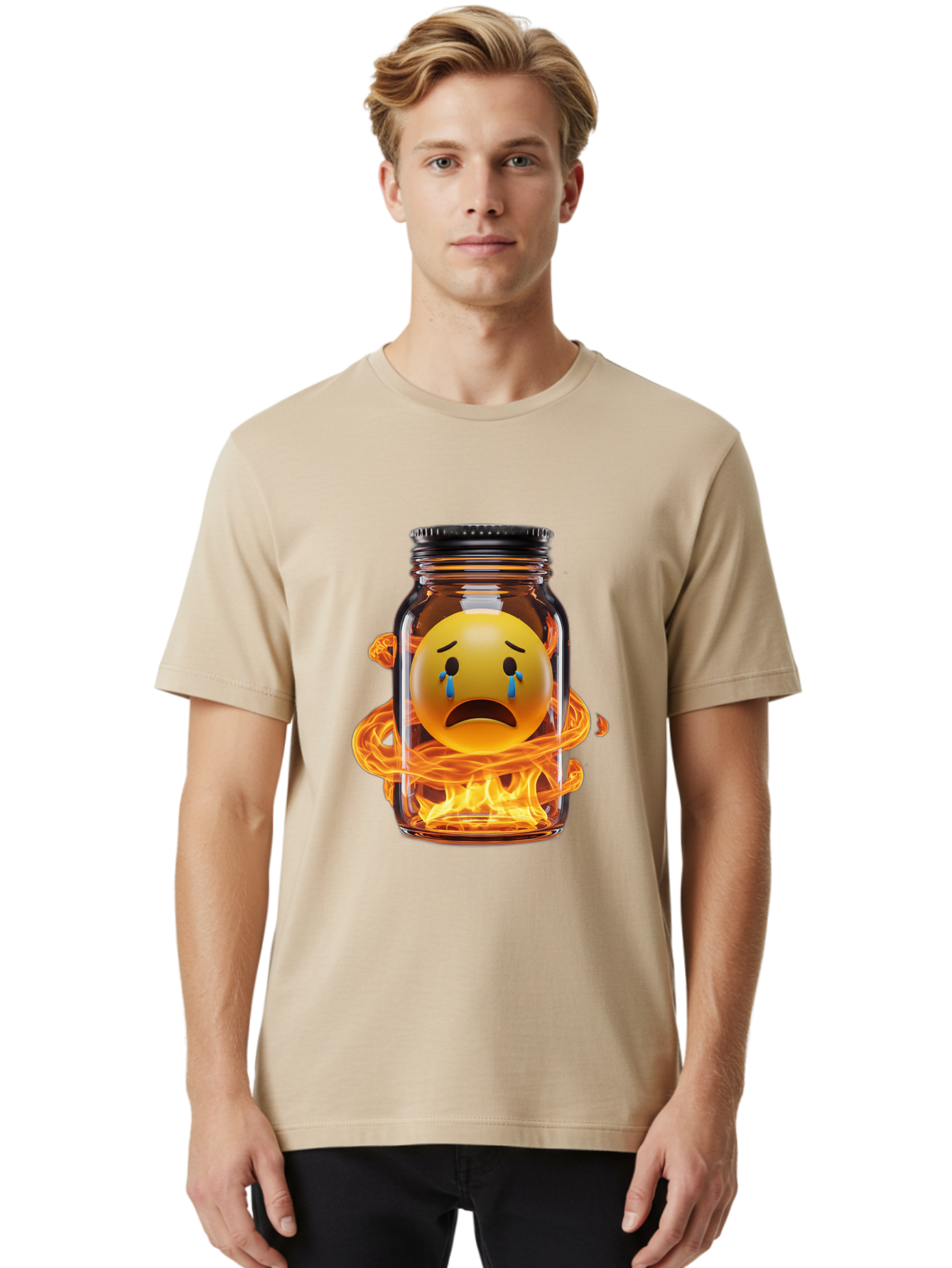 Crying-Emoji-Jar Men'S Graphic Tee, 100% Cotton, Comfortable Casual Summer Wear, Machine Washable, Vintage Camera, Old Camera, Antique Camera, Black Camera, Classic Photography, Photography Equipment, Nostalgic Device, Film Camera, Camera Art Bak355