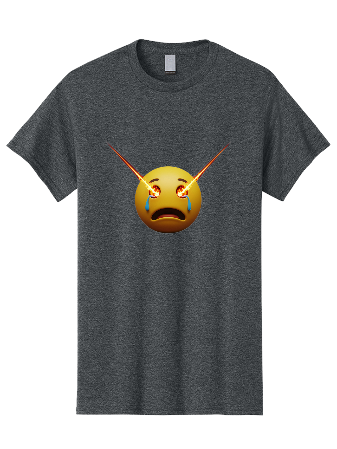 Crying-Emoji-With-Laser-Eyes Men'S Graphic Tee, 100% Cotton, Comfortable Casual Summer Wear, Machine Washable, Vintage Camera, Old Camera, Antique Camera, Black Camera, Classic Photography, Photography Equipment, Nostalgic Device, Film Camera, Bak356