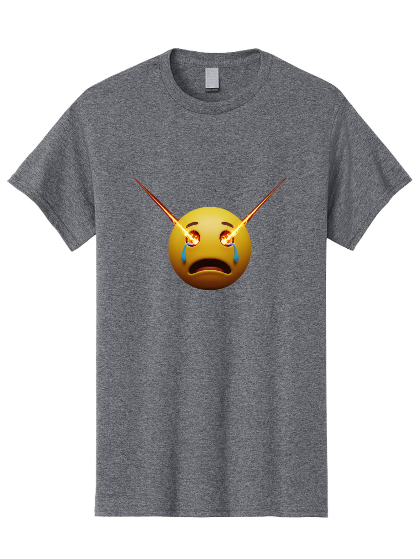 Crying-Emoji-With-Laser-Eyes Men'S Graphic Tee, 100% Cotton, Comfortable Casual Summer Wear, Machine Washable, Vintage Camera, Old Camera, Antique Camera, Black Camera, Classic Photography, Photography Equipment, Nostalgic Device, Film Camera, Bak356
