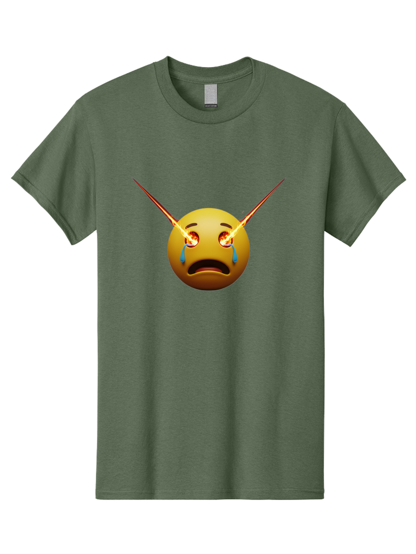 Crying-Emoji-With-Laser-Eyes Men'S Graphic Tee, 100% Cotton, Comfortable Casual Summer Wear, Machine Washable, Vintage Camera, Old Camera, Antique Camera, Black Camera, Classic Photography, Photography Equipment, Nostalgic Device, Film Camera, Bak356