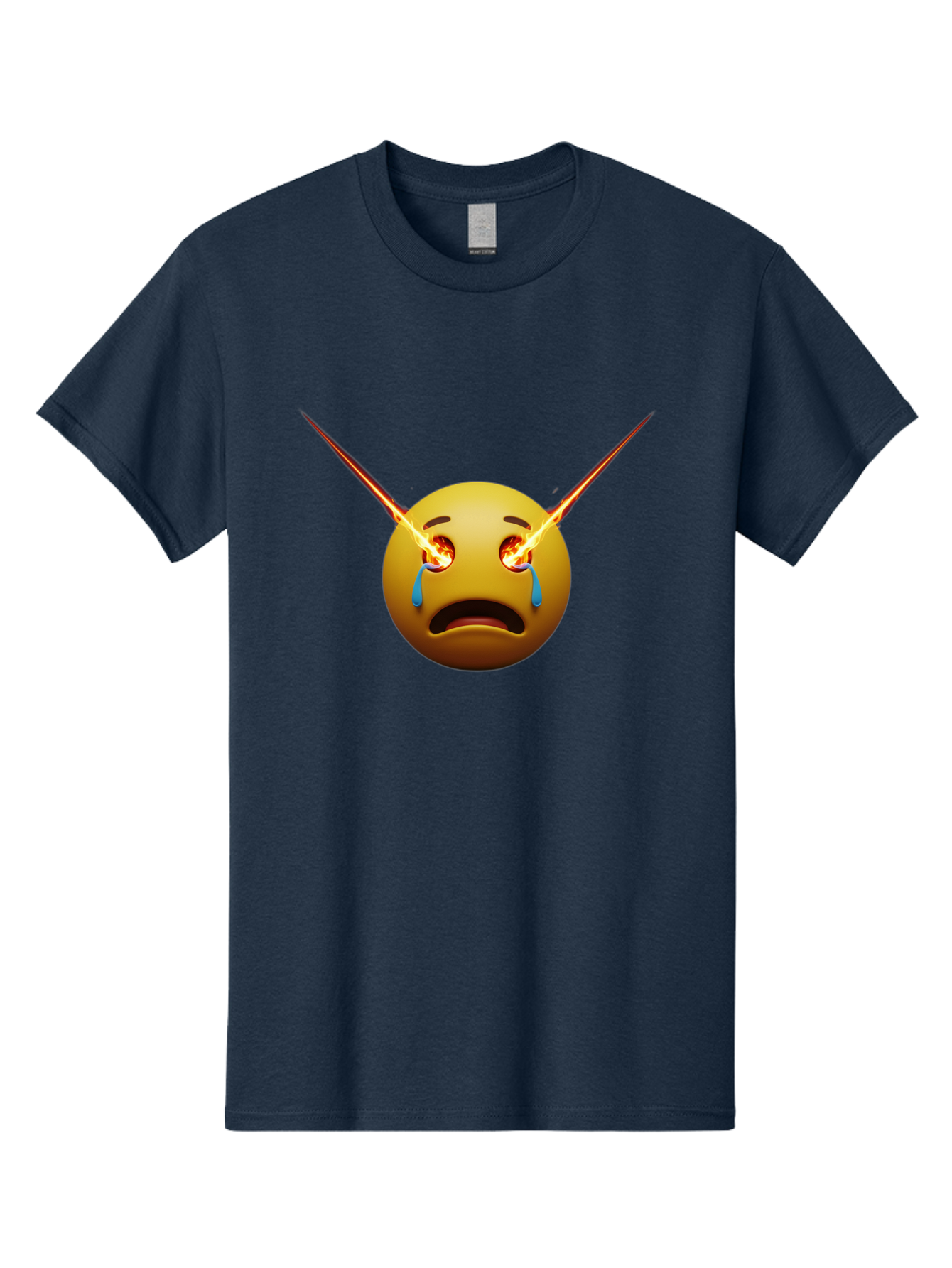 Crying-Emoji-With-Laser-Eyes Men'S Graphic Tee, 100% Cotton, Comfortable Casual Summer Wear, Machine Washable, Vintage Camera, Old Camera, Antique Camera, Black Camera, Classic Photography, Photography Equipment, Nostalgic Device, Film Camera, Bak356