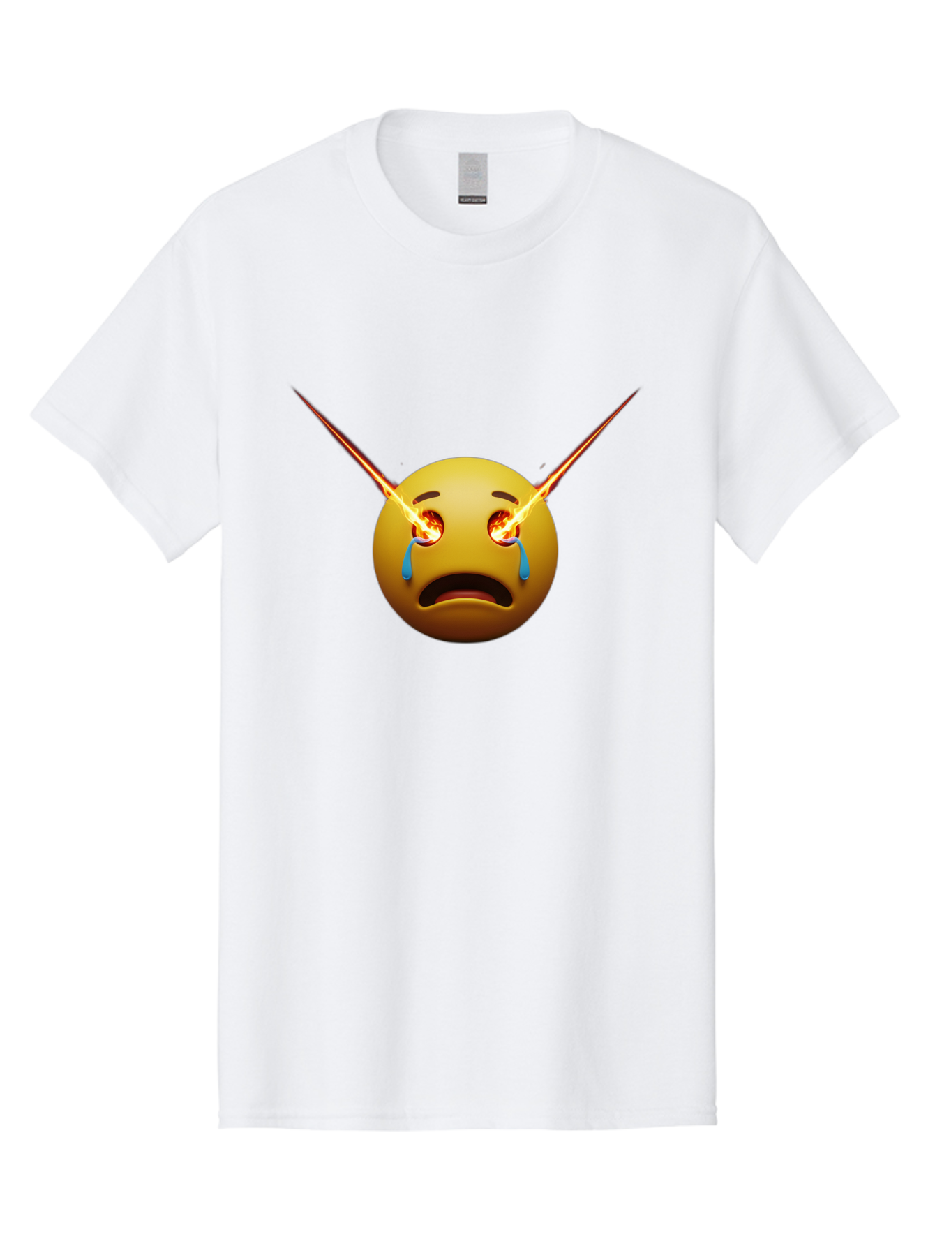 Crying-Emoji-With-Laser-Eyes Men'S Graphic Tee, 100% Cotton, Comfortable Casual Summer Wear, Machine Washable, Vintage Camera, Old Camera, Antique Camera, Black Camera, Classic Photography, Photography Equipment, Nostalgic Device, Film Camera, Bak356