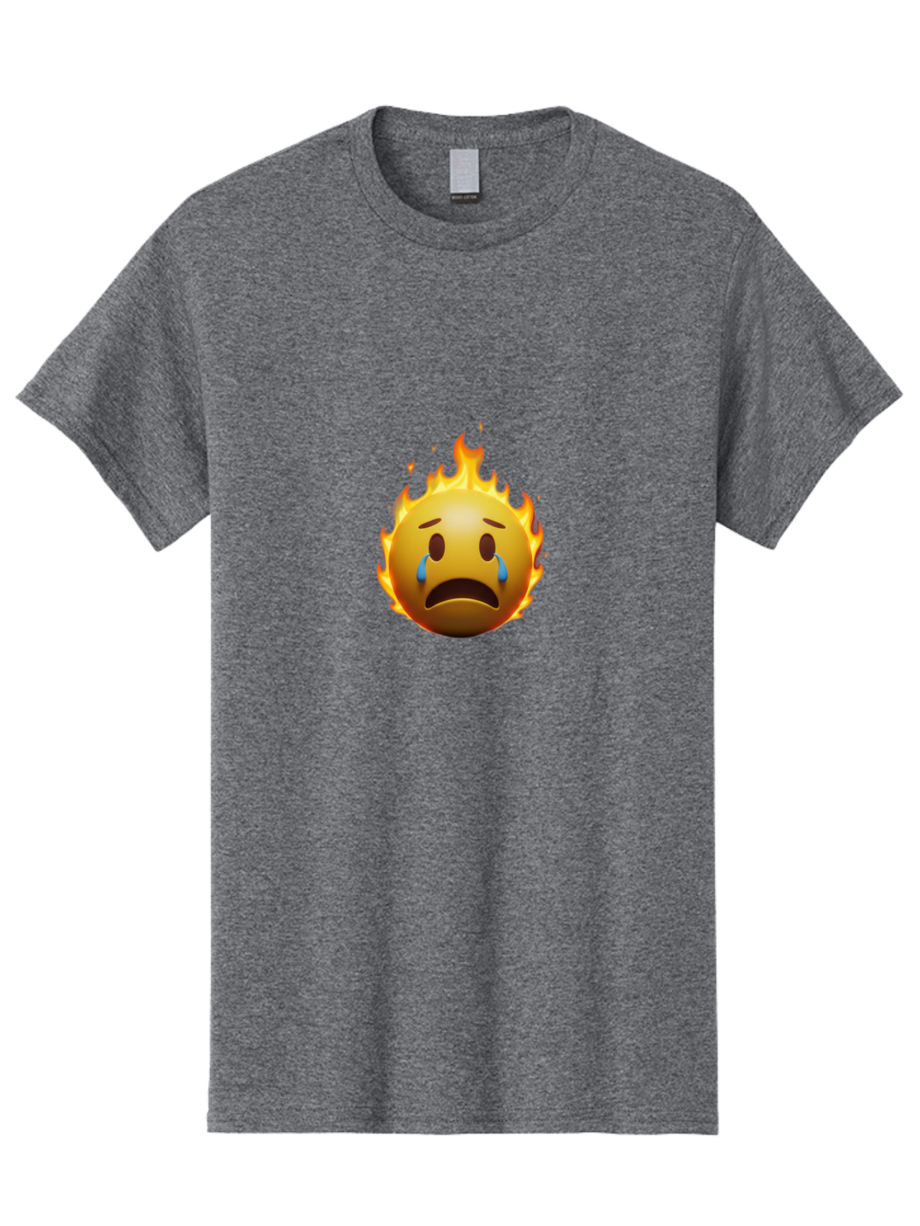 Crying-Face-On-Fire-Emoji Men'S Graphic Tee, 100% Cotton, Comfortable Casual Summer Wear, Machine Washable, Vintage Camera, Old Camera, Antique Camera, Black Camera, Classic Photography, Photography Equipment, Nostalgic Device, Film Camera, Bak357