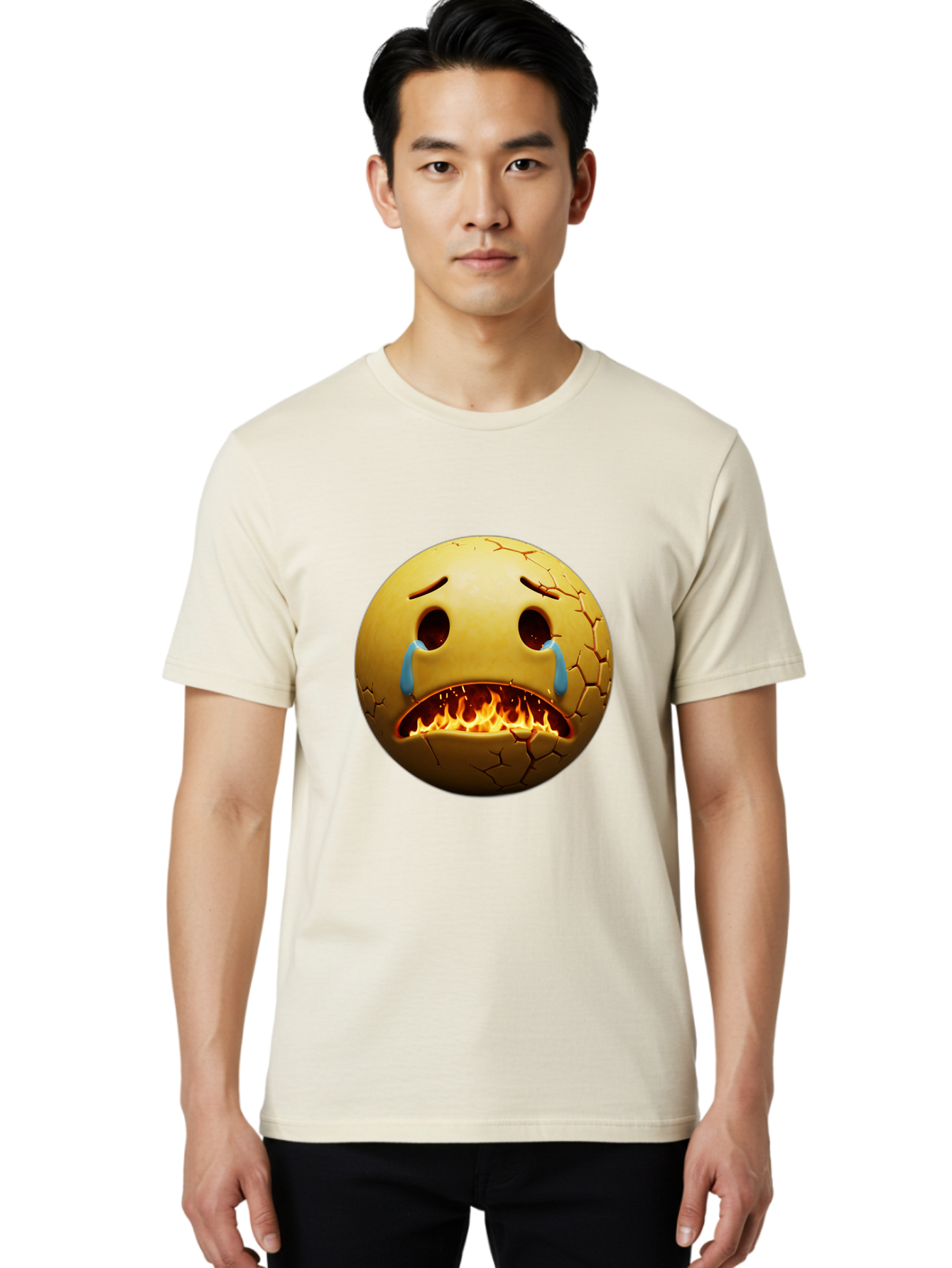Crying-Flaming-Emoji Men'S Graphic Tee, 100% Cotton, Comfortable Casual Summer Wear, Machine Washable, Vintage Camera, Old Camera, Antique Camera, Black Camera, Classic Photography, Photography Equipment, Nostalgic Device, Film Camera, Bak359