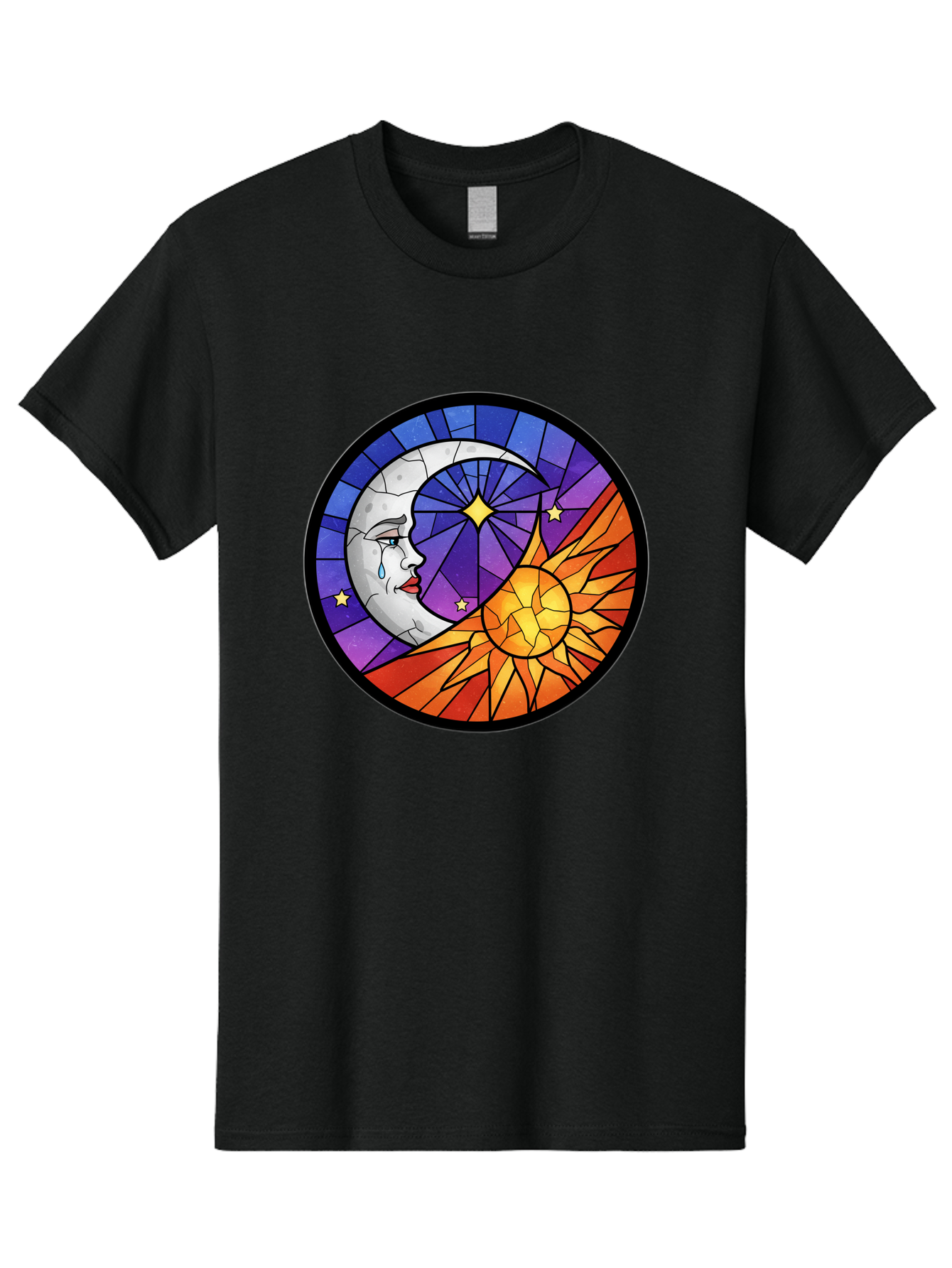 Crying-Moon-Stained-Glass Men'S Graphic Tee, 100% Cotton, Comfortable Casual Summer Wear, Machine Washable, Vintage Camera, Old Camera, Antique Camera, Black Camera, Classic Photography, Photography Equipment, Nostalgic Device, Film Camera, Bak361