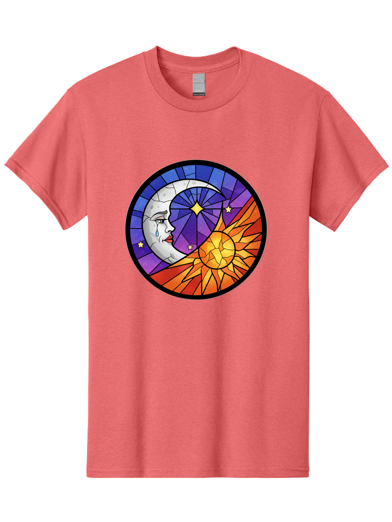 Crying-Moon-Stained-Glass Men'S Graphic Tee, 100% Cotton, Comfortable Casual Summer Wear, Machine Washable, Vintage Camera, Old Camera, Antique Camera, Black Camera, Classic Photography, Photography Equipment, Nostalgic Device, Film Camera, Bak361