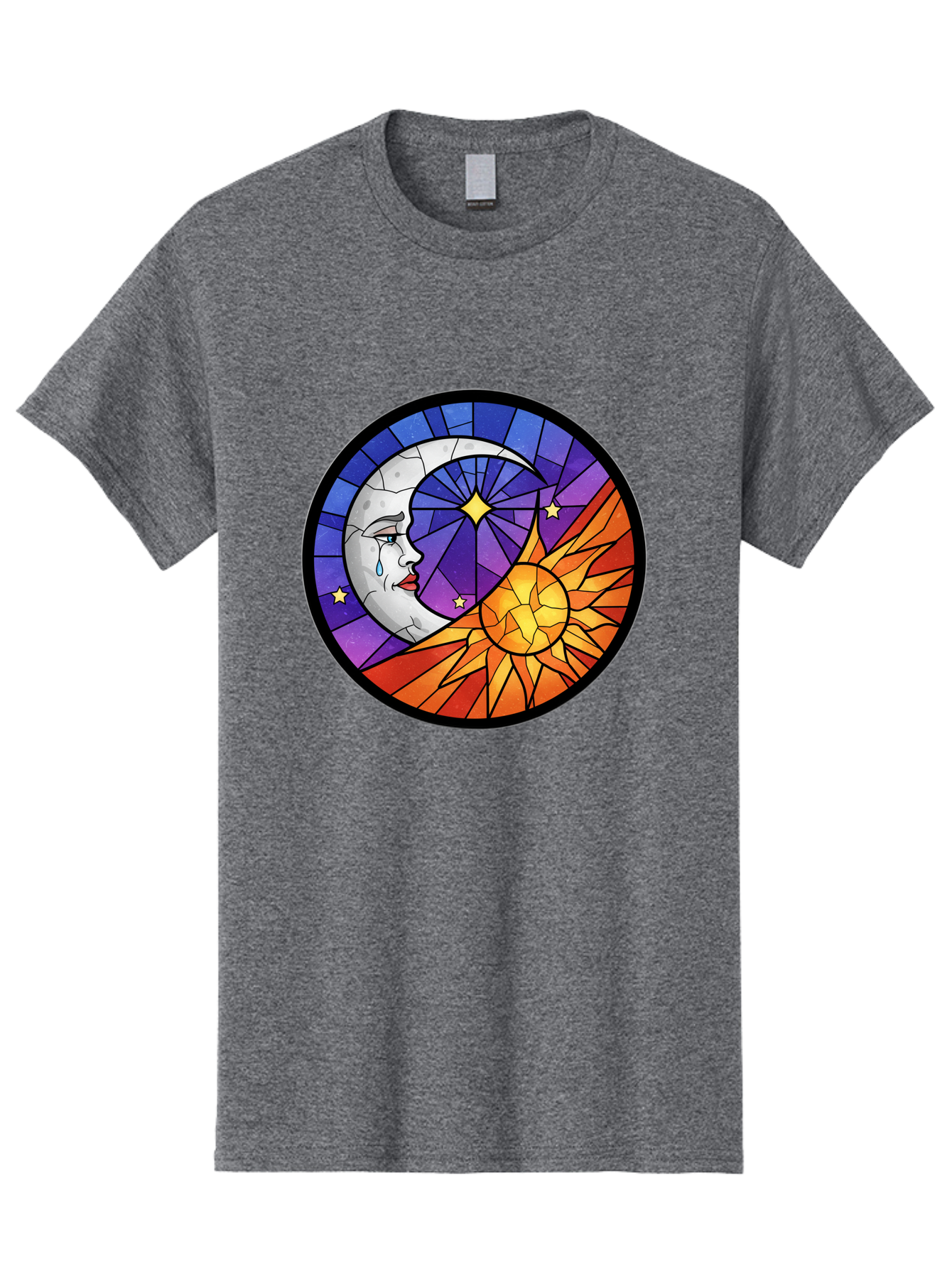 Crying-Moon-Stained-Glass Men'S Graphic Tee, 100% Cotton, Comfortable Casual Summer Wear, Machine Washable, Vintage Camera, Old Camera, Antique Camera, Black Camera, Classic Photography, Photography Equipment, Nostalgic Device, Film Camera, Bak361