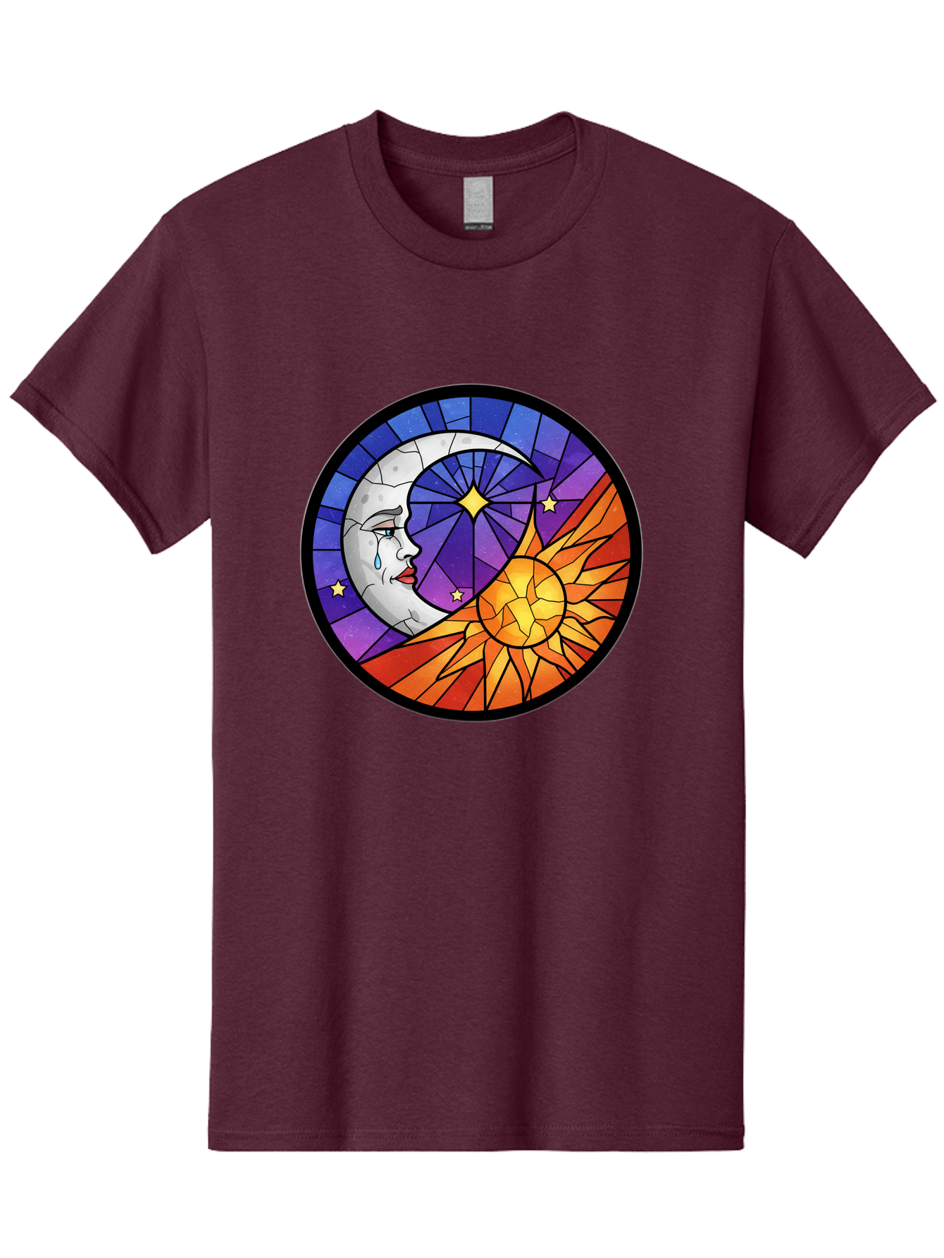 Crying-Moon-Stained-Glass Men'S Graphic Tee, 100% Cotton, Comfortable Casual Summer Wear, Machine Washable, Vintage Camera, Old Camera, Antique Camera, Black Camera, Classic Photography, Photography Equipment, Nostalgic Device, Film Camera, Bak361