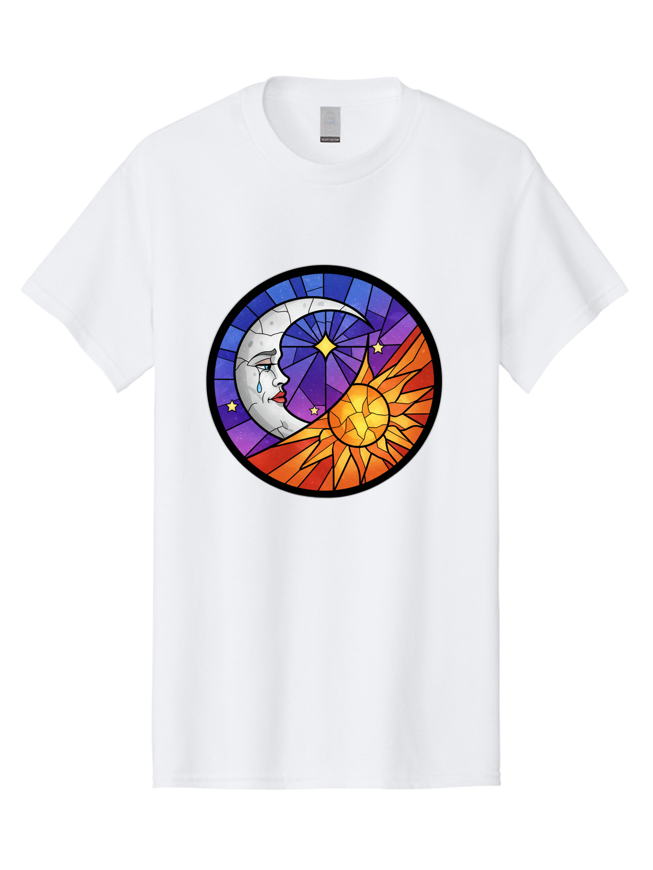 Crying-Moon-Stained-Glass Men'S Graphic Tee, 100% Cotton, Comfortable Casual Summer Wear, Machine Washable, Vintage Camera, Old Camera, Antique Camera, Black Camera, Classic Photography, Photography Equipment, Nostalgic Device, Film Camera, Bak361