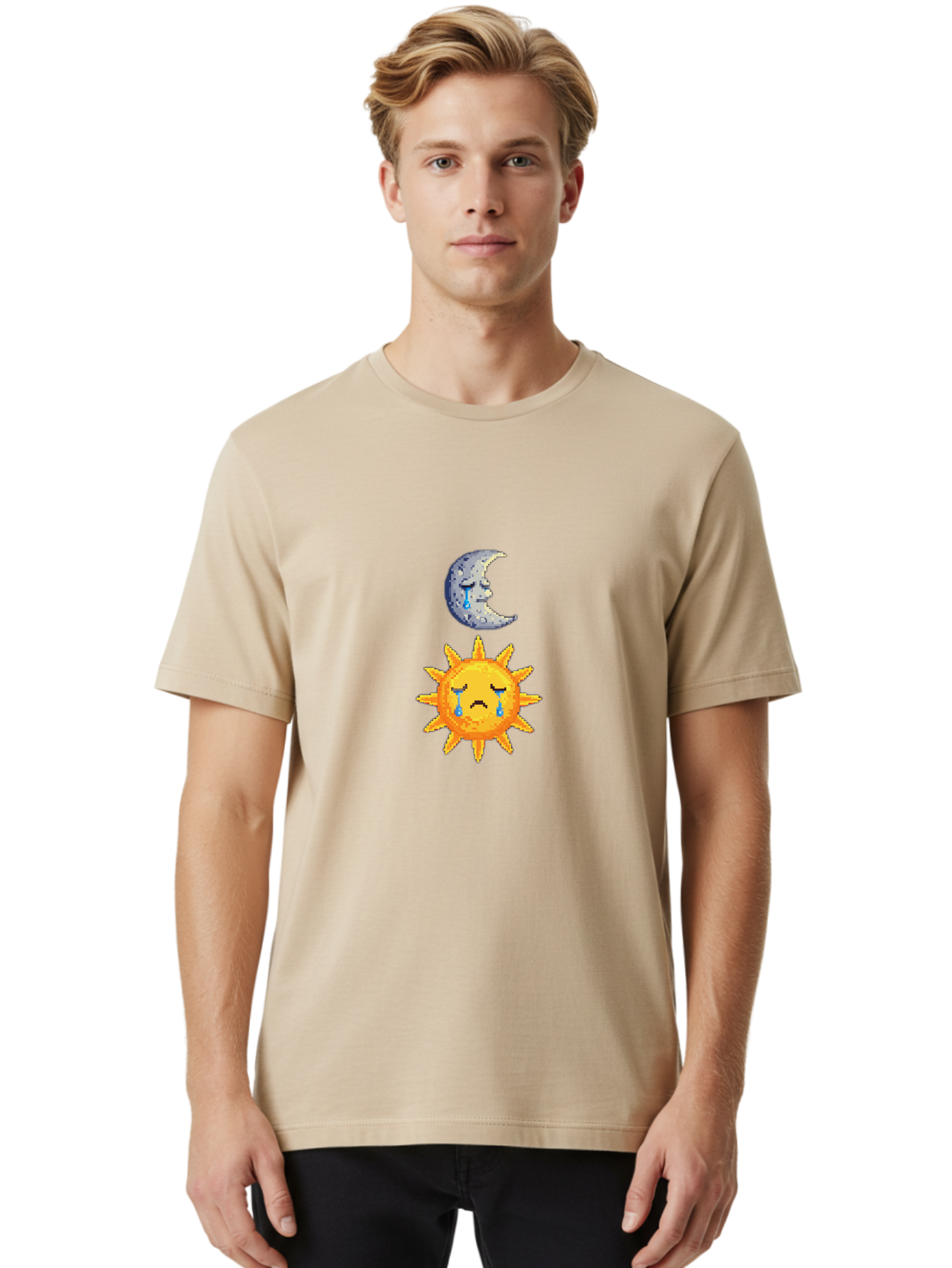 Crying-Sun-And-Moon Men'S Graphic Tee, 100% Cotton, Comfortable Casual Summer Wear, Machine Washable, Vintage Camera, Old Camera, Antique Camera, Black Camera, Classic Photography, Photography Equipment, Nostalgic Device, Film Camera, Bak364