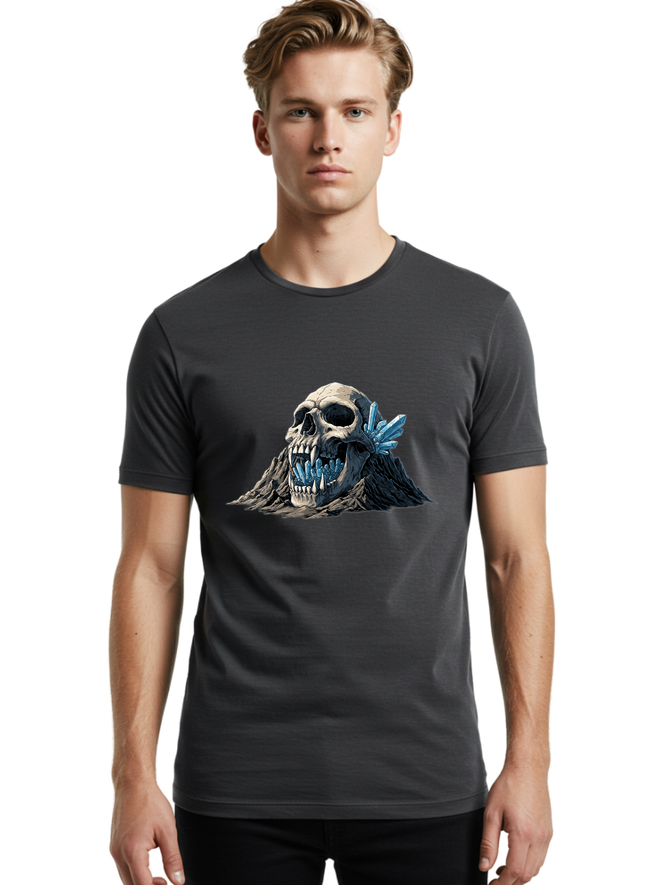 Crystal-Skull Men'S Graphic Tee, 100% Cotton, Comfortable Casual Summer Wear, Machine Washable, Vintage Camera, Old Camera, Antique Camera, Black Camera, Classic Photography, Photography Equipment, Nostalgic Device, Film Camera, Camera Art Bak376