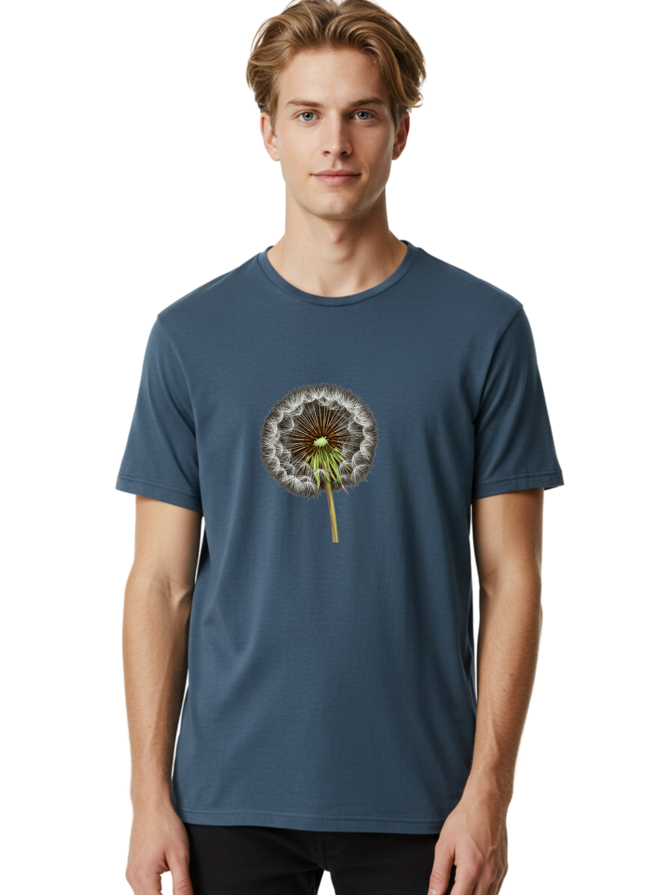 Dandelion-Seedhead Men'S Graphic Tee, 100% Cotton, Comfortable Casual Summer Wear, Machine Washable, Vintage Camera, Old Camera, Antique Camera, Black Camera, Classic Photography, Photography Equipment, Nostalgic Device, Film Camera, Bak399