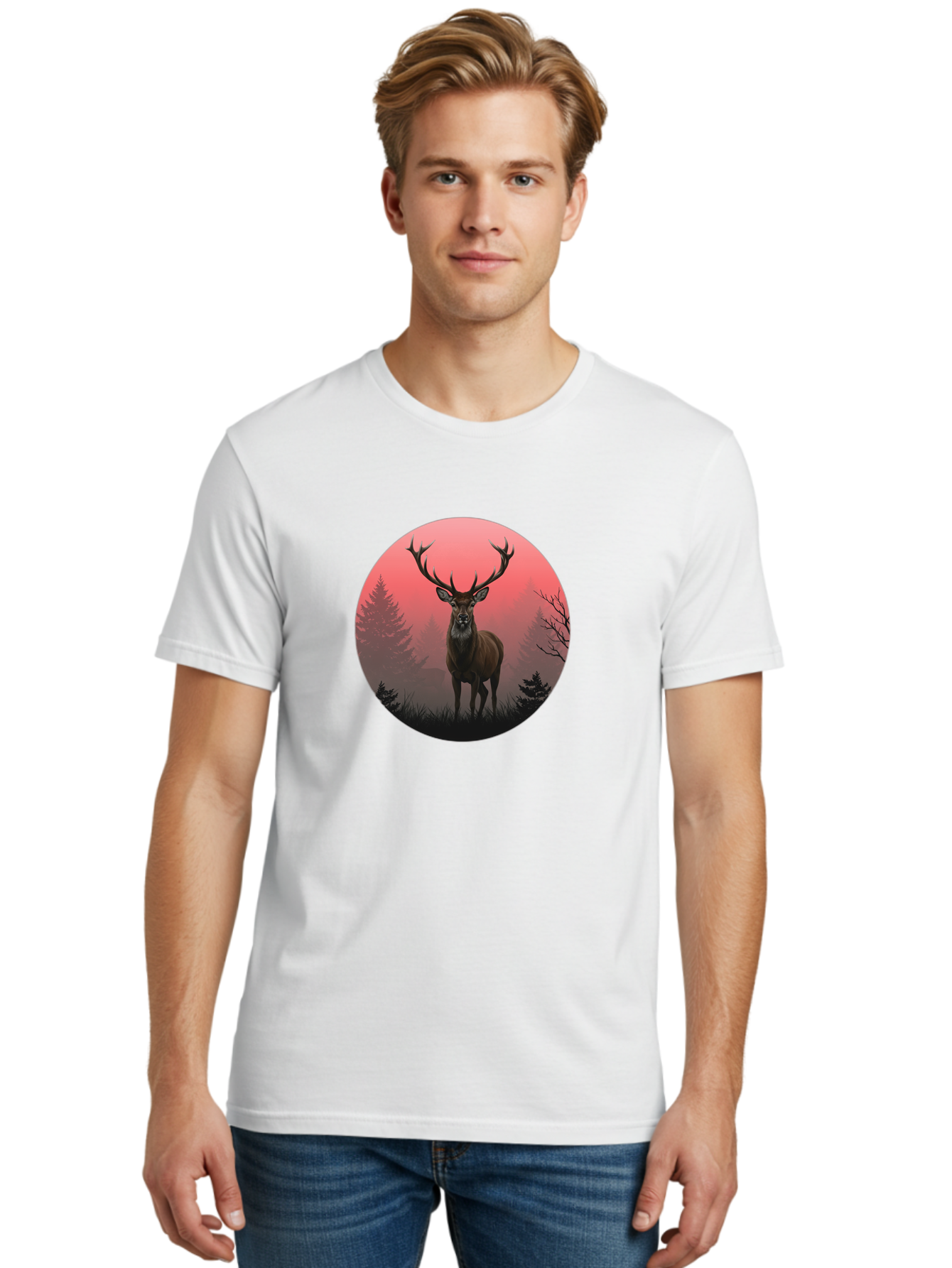 Deer-In-Forest Men'S Graphic Tee, 100% Cotton, Comfortable Casual Summer Wear, Machine Washable, Vintage Camera, Old Camera, Antique Camera, Black Camera, Classic Photography, Photography Equipment, Nostalgic Device, Film Camera, Camera Art Bak402