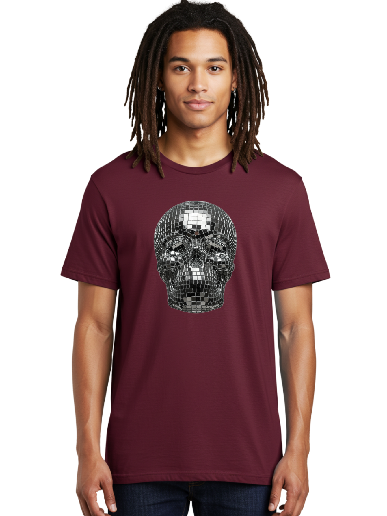 Disco-Ball-Skull-1 Men'S Graphic Tee, 100% Cotton, Comfortable Casual Summer Wear, Machine Washable, Vintage Camera, Old Camera, Antique Camera, Black Camera, Classic Photography, Photography Equipment, Nostalgic Device, Film Camera, Bak421
