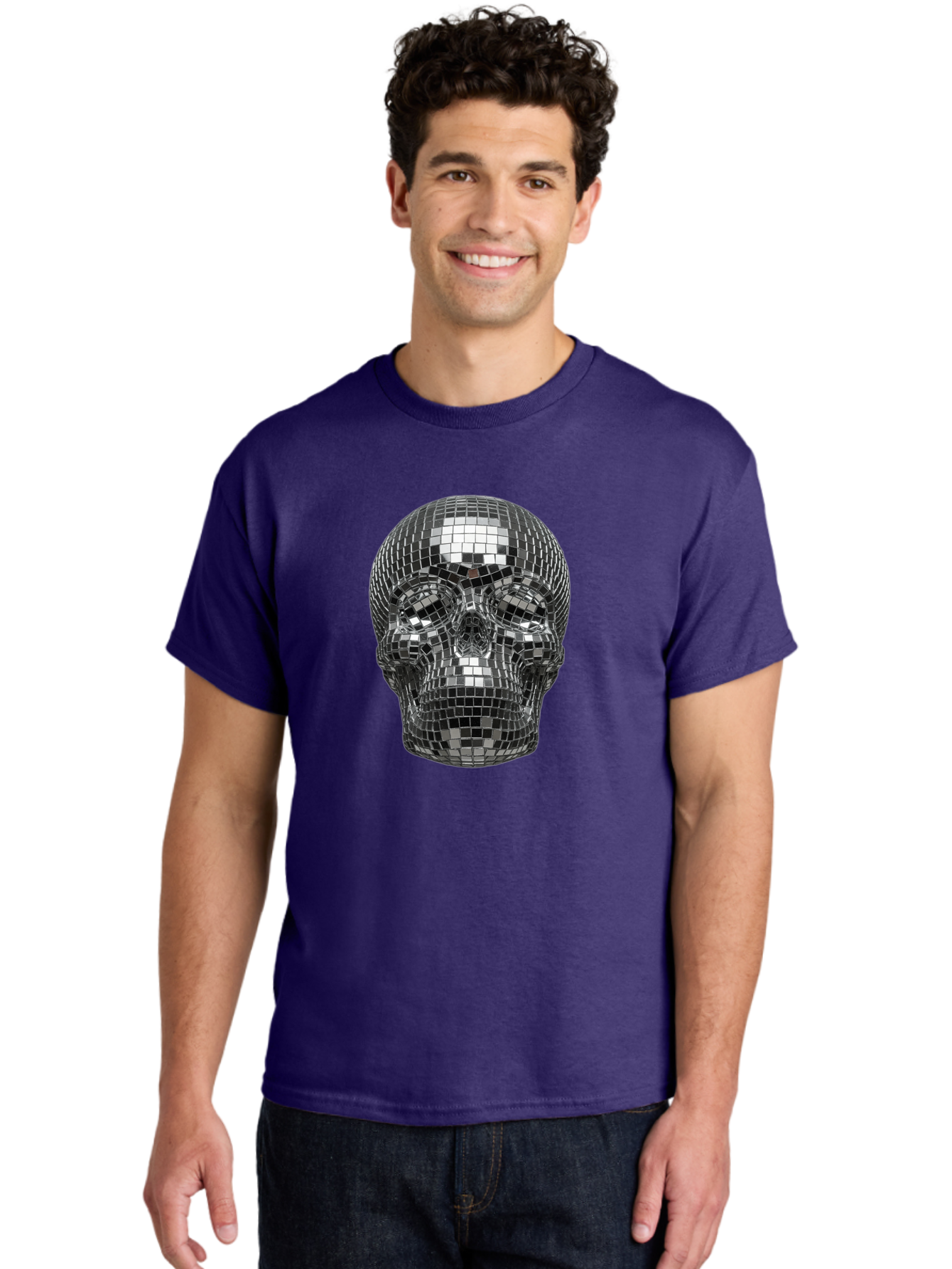 Disco-Ball-Skull-1 Men'S Graphic Tee, 100% Cotton, Comfortable Casual Summer Wear, Machine Washable, Vintage Camera, Old Camera, Antique Camera, Black Camera, Classic Photography, Photography Equipment, Nostalgic Device, Film Camera, Bak421