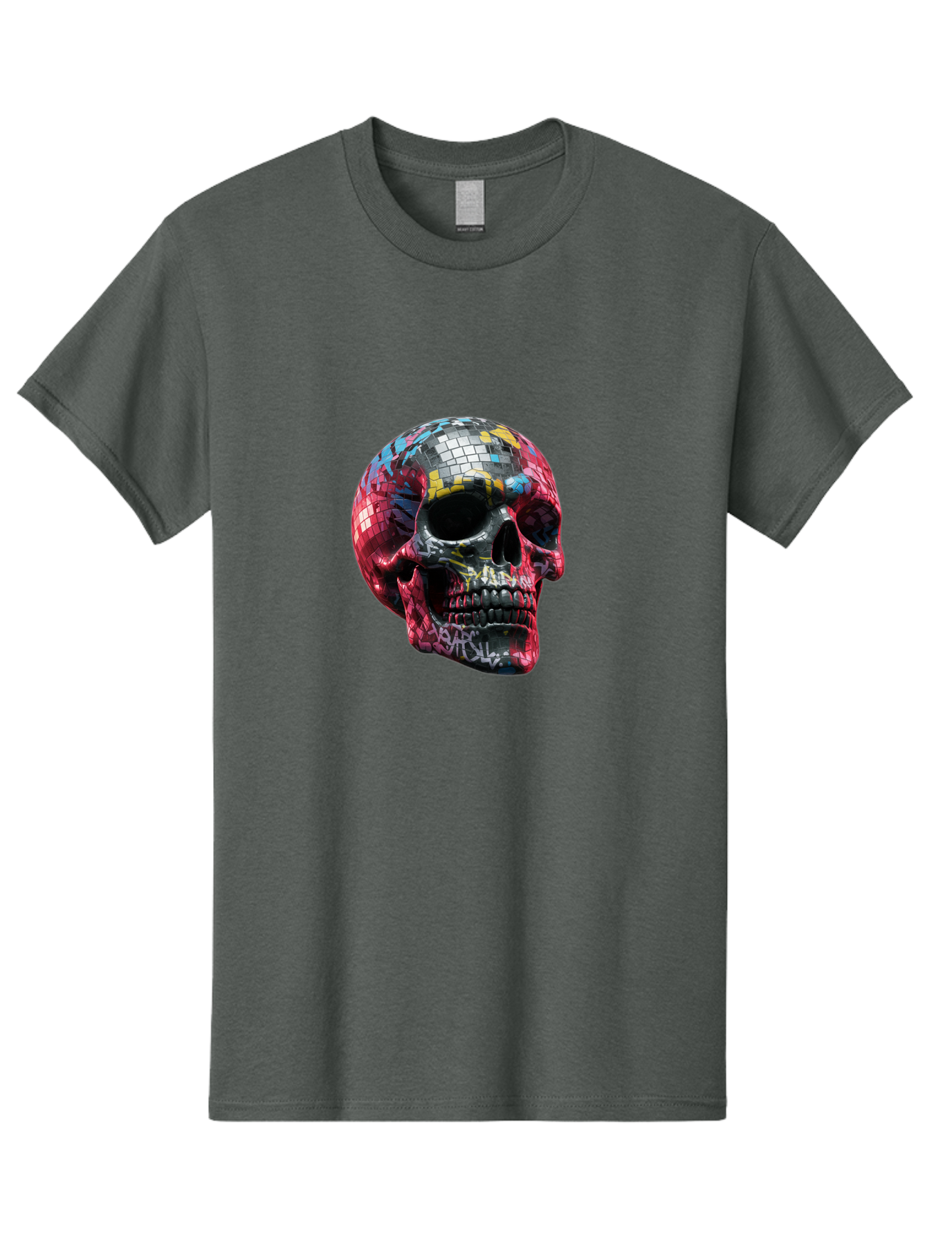 Disco-Ball-Skull-3 Men'S Graphic Tee, 100% Cotton, Comfortable Casual Summer Wear, Machine Washable, Vintage Camera, Old Camera, Antique Camera, Black Camera, Classic Photography, Photography Equipment, Nostalgic Device, Film Camera, Bak423