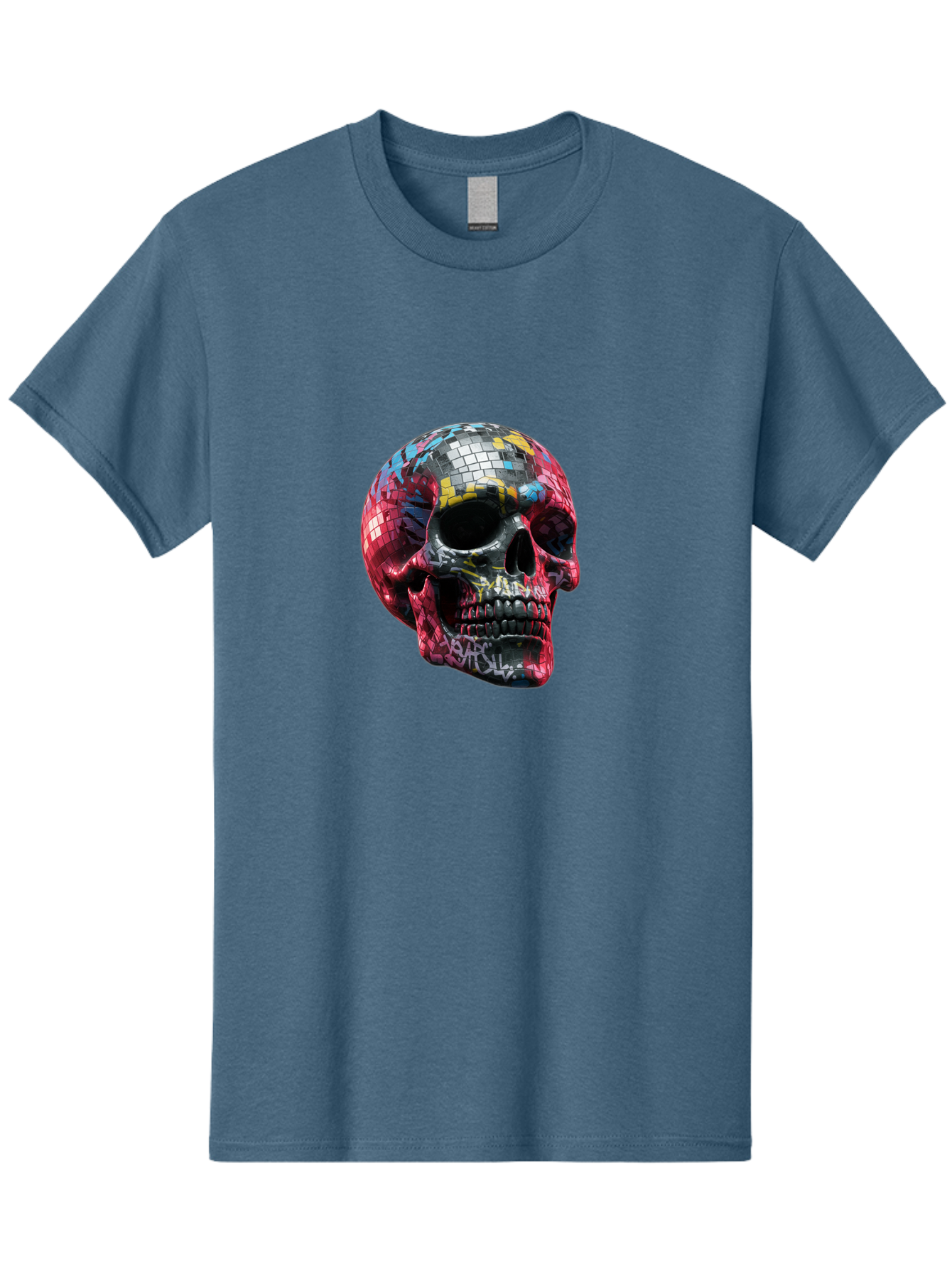 Disco-Ball-Skull-3 Men'S Graphic Tee, 100% Cotton, Comfortable Casual Summer Wear, Machine Washable, Vintage Camera, Old Camera, Antique Camera, Black Camera, Classic Photography, Photography Equipment, Nostalgic Device, Film Camera, Bak423