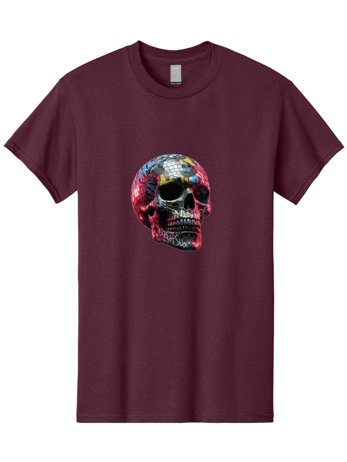 Disco-Ball-Skull-3 Men'S Graphic Tee, 100% Cotton, Comfortable Casual Summer Wear, Machine Washable, Vintage Camera, Old Camera, Antique Camera, Black Camera, Classic Photography, Photography Equipment, Nostalgic Device, Film Camera, Bak423