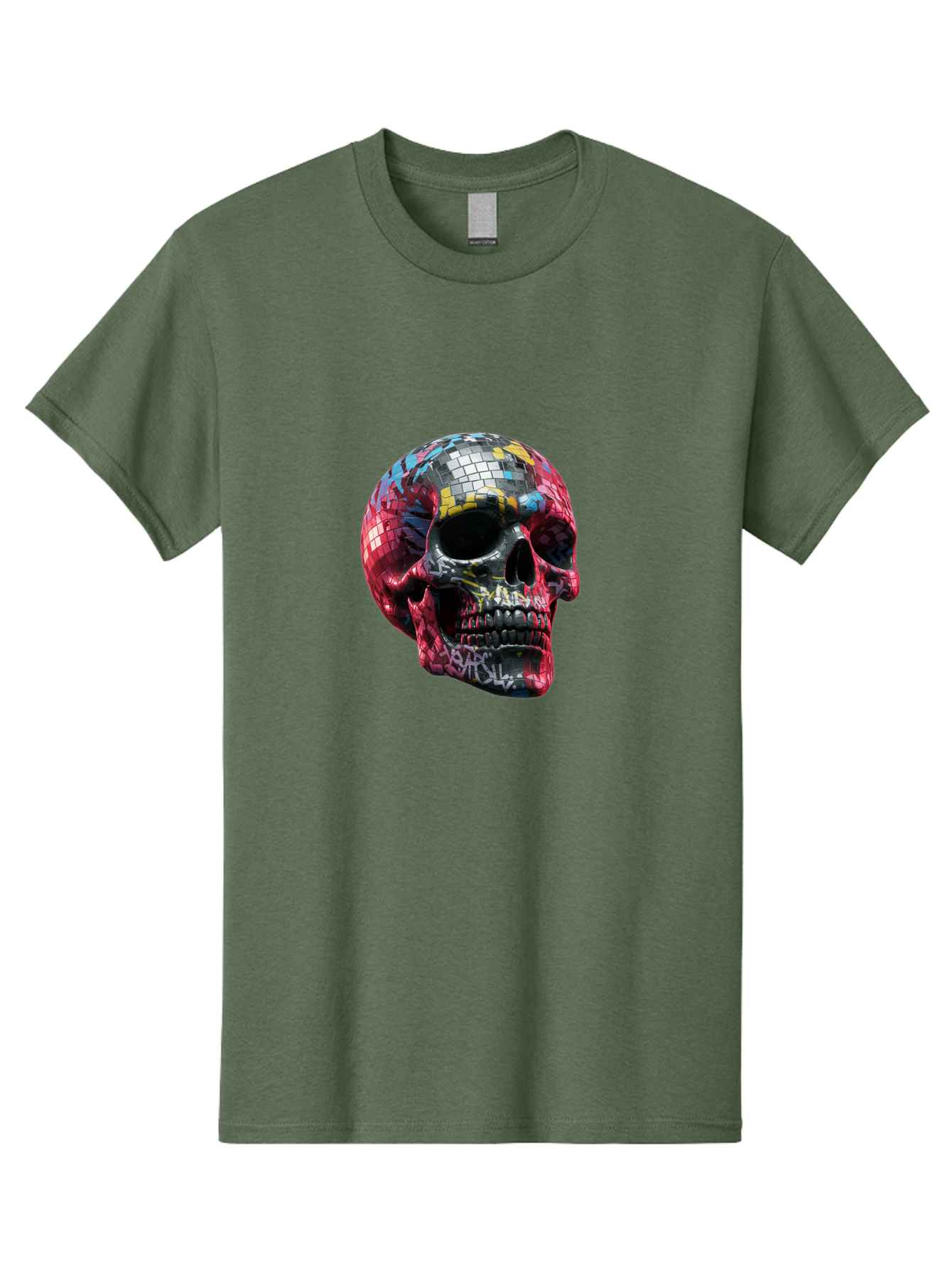 Disco-Ball-Skull-3 Men'S Graphic Tee, 100% Cotton, Comfortable Casual Summer Wear, Machine Washable, Vintage Camera, Old Camera, Antique Camera, Black Camera, Classic Photography, Photography Equipment, Nostalgic Device, Film Camera, Bak423