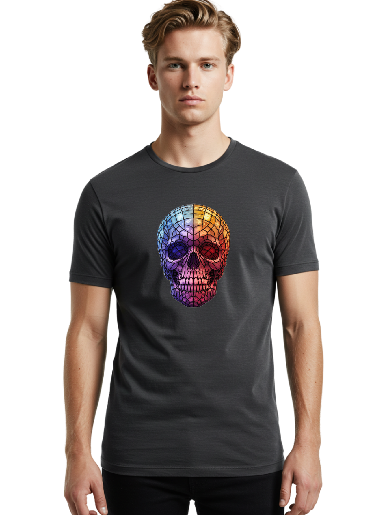 Disco-Ball-Skull-4 Men'S Graphic Tee, 100% Cotton, Comfortable Casual Summer Wear, Machine Washable, Vintage Camera, Old Camera, Antique Camera, Black Camera, Classic Photography, Photography Equipment, Nostalgic Device, Film Camera, Bak424