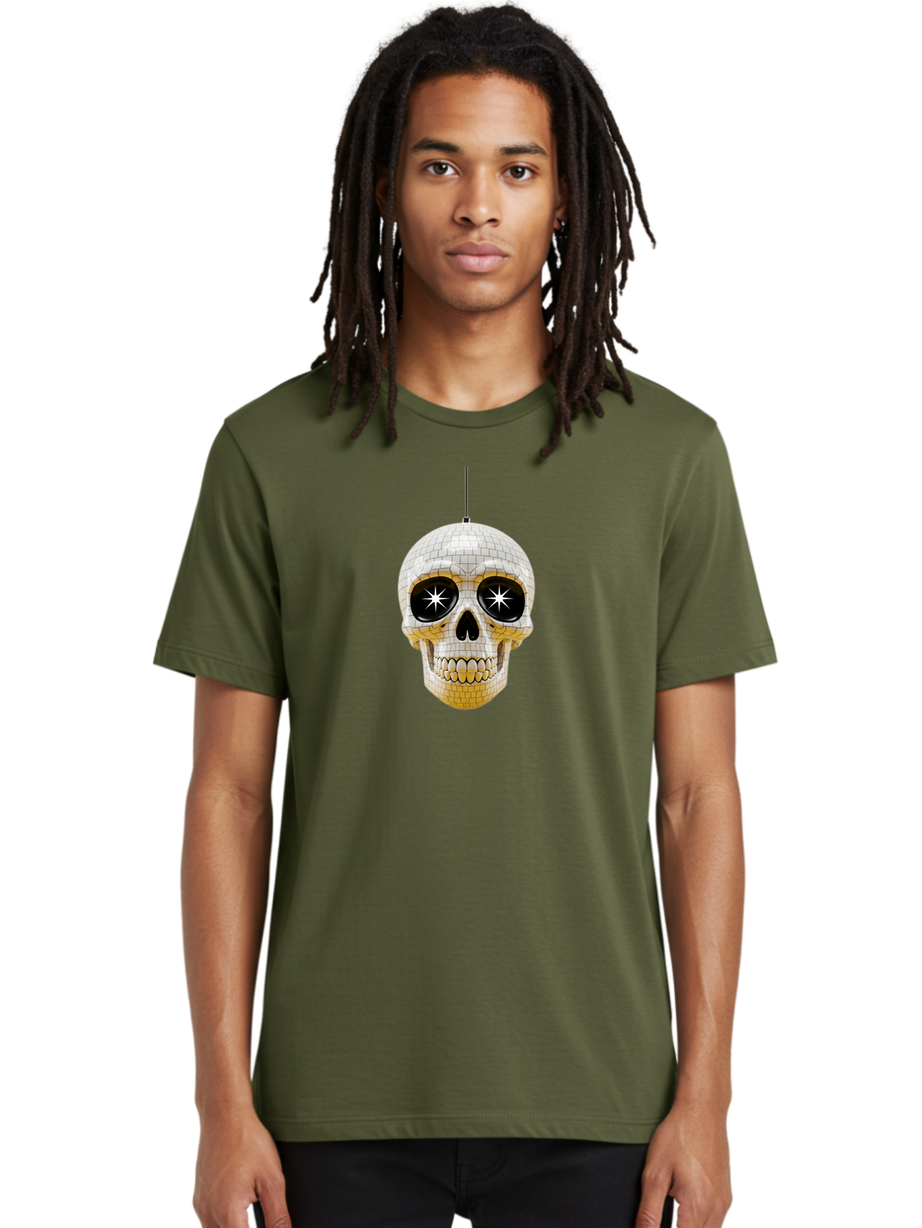 Disco-Skull-2 Men'S Graphic Tee, 100% Cotton, Comfortable Casual Summer Wear, Machine Washable, Vintage Camera, Old Camera, Antique Camera, Black Camera, Classic Photography, Photography Equipment, Nostalgic Device, Film Camera, Camera Art Bak427