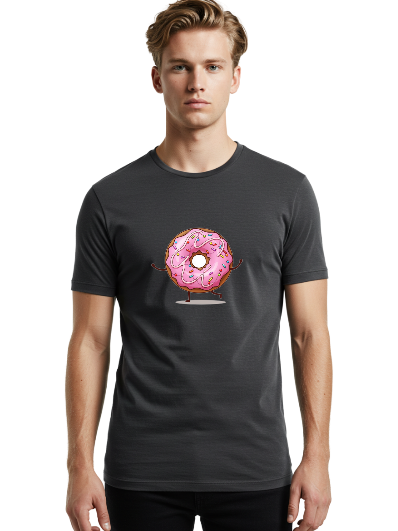 Donut-Character-1 Men'S Graphic Tee, 100% Cotton, Comfortable Casual Summer Wear, Machine Washable, Vintage Camera, Old Camera, Antique Camera, Black Camera, Classic Photography, Photography Equipment, Nostalgic Device, Film Camera, Camera Art Bak437
