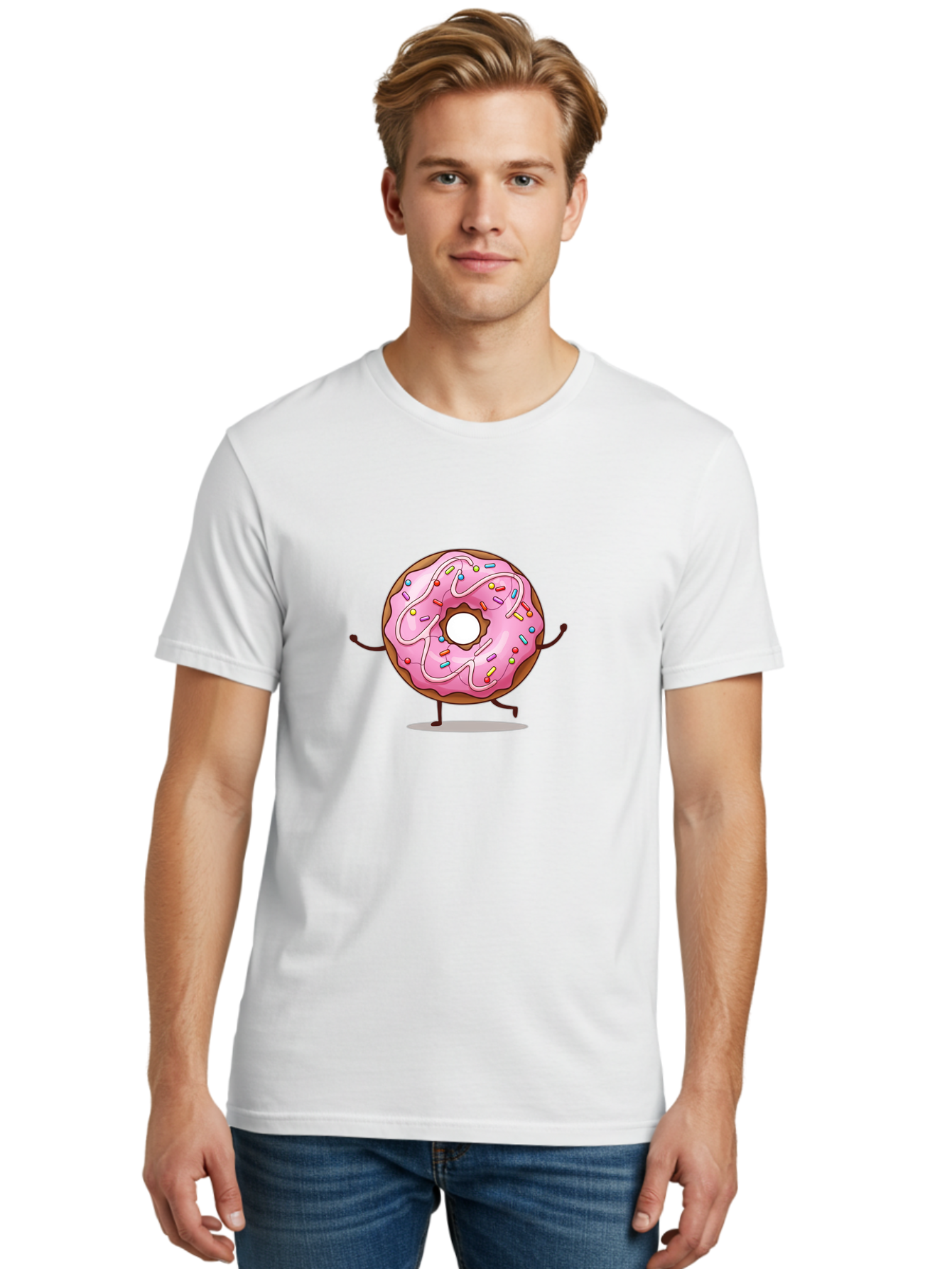 Donut-Character-1 Men'S Graphic Tee, 100% Cotton, Comfortable Casual Summer Wear, Machine Washable, Vintage Camera, Old Camera, Antique Camera, Black Camera, Classic Photography, Photography Equipment, Nostalgic Device, Film Camera, Camera Art Bak437