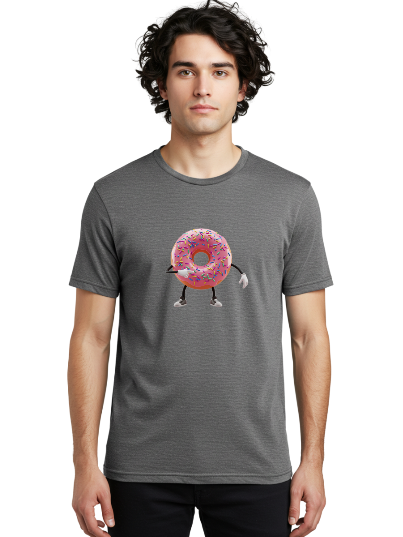Donut-Character-2 Men'S Graphic Tee, 100% Cotton, Comfortable Casual Summer Wear, Machine Washable, Vintage Camera, Old Camera, Antique Camera, Black Camera, Classic Photography, Photography Equipment, Nostalgic Device, Film Camera, Camera Art Bak438