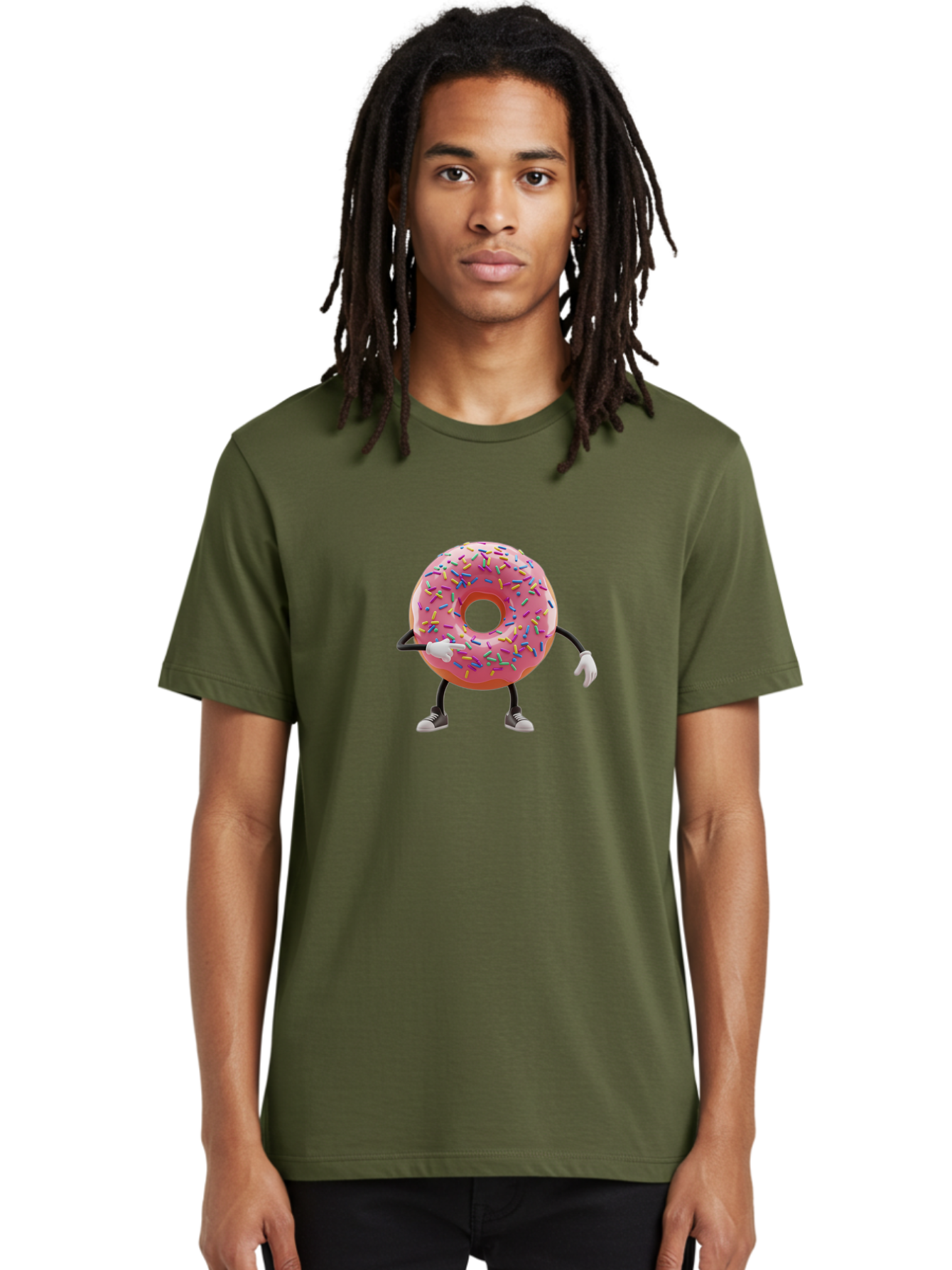 Donut-Character-2 Men'S Graphic Tee, 100% Cotton, Comfortable Casual Summer Wear, Machine Washable, Vintage Camera, Old Camera, Antique Camera, Black Camera, Classic Photography, Photography Equipment, Nostalgic Device, Film Camera, Camera Art Bak438