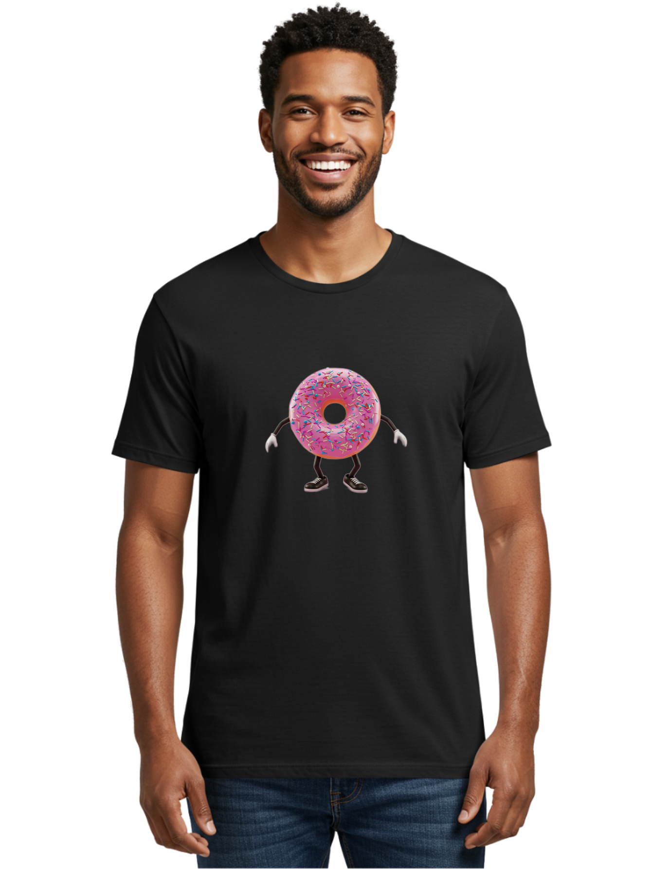 Donut-Character-3 Men'S Graphic Tee, 100% Cotton, Comfortable Casual Summer Wear, Machine Washable, Vintage Camera, Old Camera, Antique Camera, Black Camera, Classic Photography, Photography Equipment, Nostalgic Device, Film Camera, Camera Art Bak439