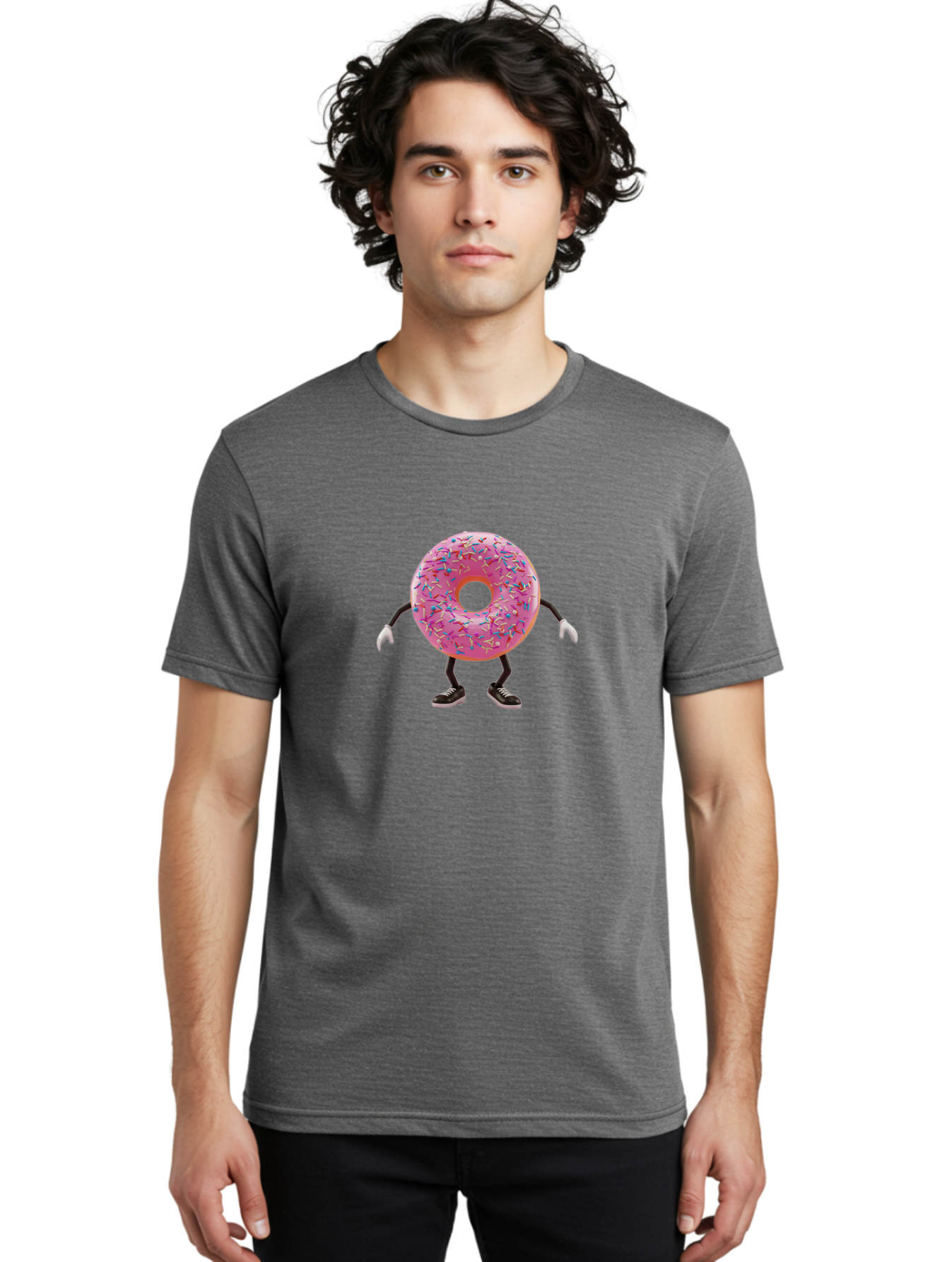 Donut-Character-3 Men'S Graphic Tee, 100% Cotton, Comfortable Casual Summer Wear, Machine Washable, Vintage Camera, Old Camera, Antique Camera, Black Camera, Classic Photography, Photography Equipment, Nostalgic Device, Film Camera, Camera Art Bak439