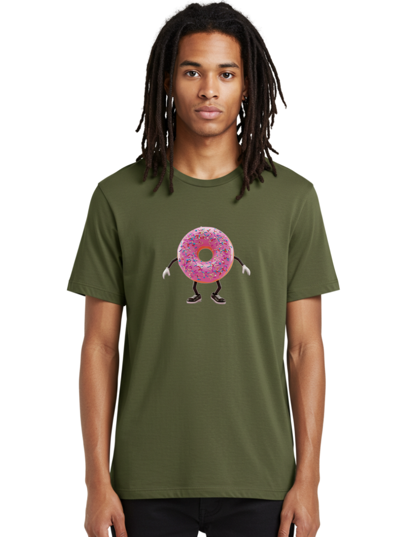 Donut-Character-3 Men'S Graphic Tee, 100% Cotton, Comfortable Casual Summer Wear, Machine Washable, Vintage Camera, Old Camera, Antique Camera, Black Camera, Classic Photography, Photography Equipment, Nostalgic Device, Film Camera, Camera Art Bak439