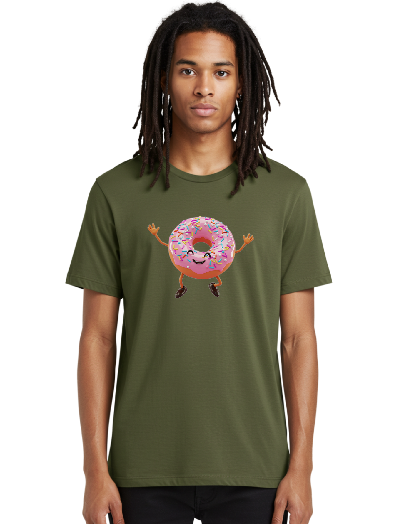 Donut-Character Men'S Graphic Tee, 100% Cotton, Comfortable Casual Summer Wear, Machine Washable, Vintage Camera, Old Camera, Antique Camera, Black Camera, Classic Photography, Photography Equipment, Nostalgic Device, Film Camera, Camera Art Bak440