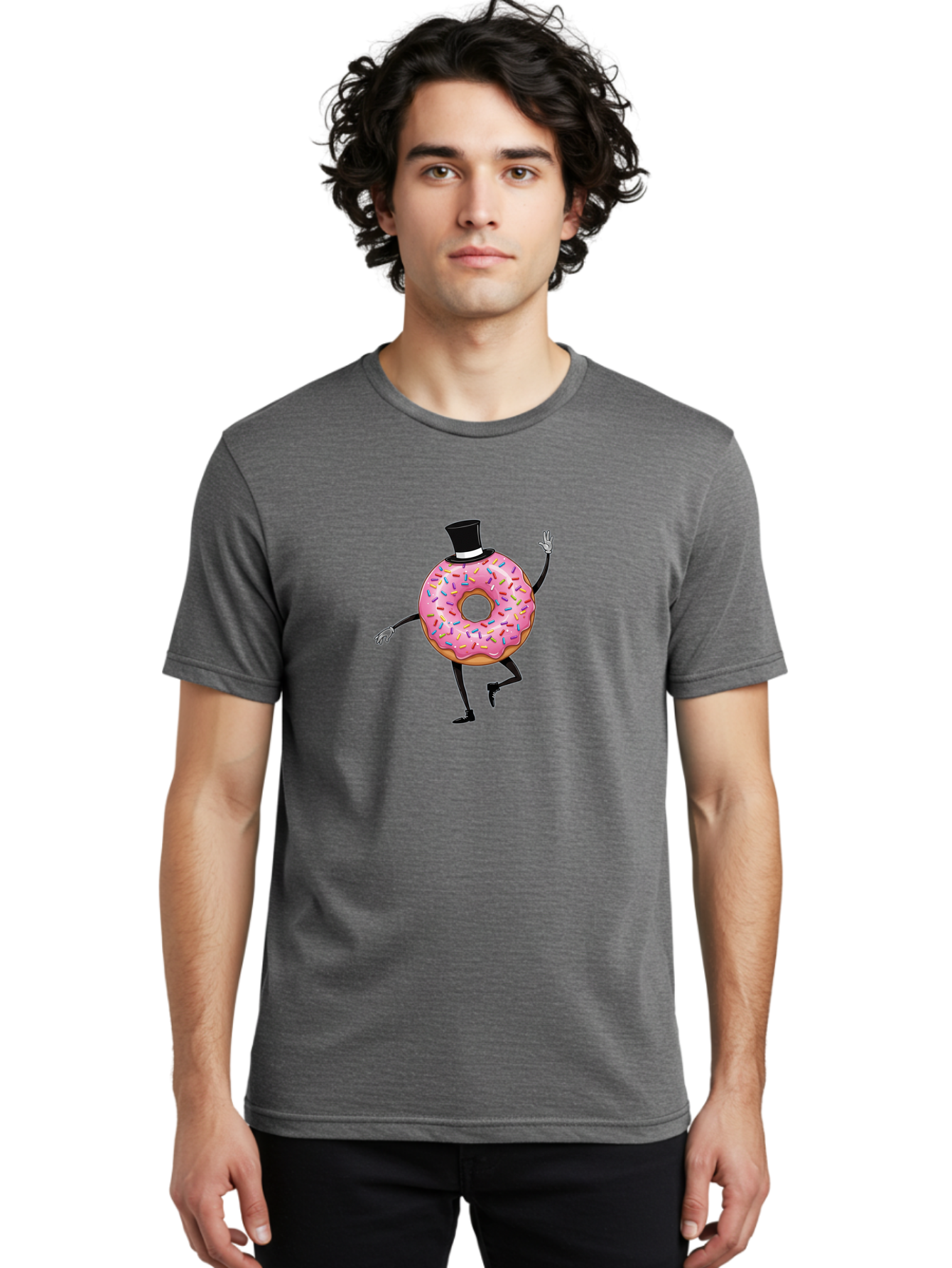 Donut-In-Top-Hat Men'S Graphic Tee, 100% Cotton, Comfortable Casual Summer Wear, Machine Washable, Vintage Camera, Old Camera, Antique Camera, Black Camera, Classic Photography, Photography Equipment, Nostalgic Device, Film Camera, Camera Art Bak441