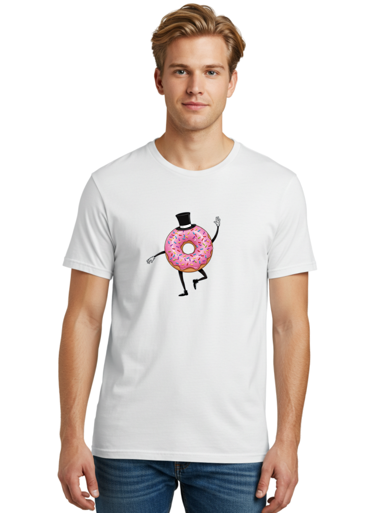 Donut-In-Top-Hat Men'S Graphic Tee, 100% Cotton, Comfortable Casual Summer Wear, Machine Washable, Vintage Camera, Old Camera, Antique Camera, Black Camera, Classic Photography, Photography Equipment, Nostalgic Device, Film Camera, Camera Art Bak441
