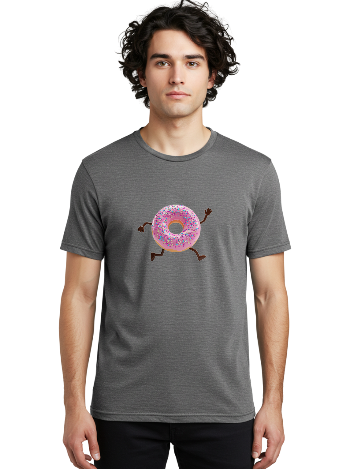 Donut-With-Arms-And-Legs Men'S Graphic Tee, 100% Cotton, Comfortable Casual Summer Wear, Machine Washable, Vintage Camera, Old Camera, Antique Camera, Black Camera, Classic Photography, Photography Equipment, Nostalgic Device, Film Camera, Bak442