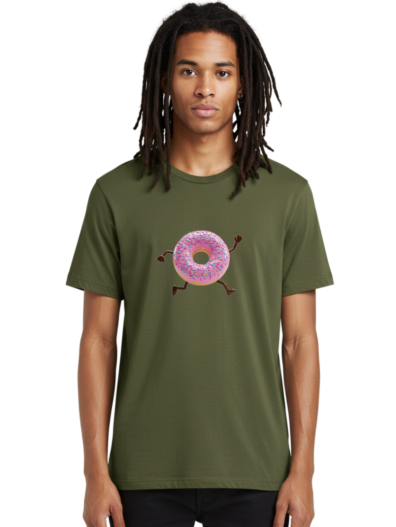Donut-With-Arms-And-Legs Men'S Graphic Tee, 100% Cotton, Comfortable Casual Summer Wear, Machine Washable, Vintage Camera, Old Camera, Antique Camera, Black Camera, Classic Photography, Photography Equipment, Nostalgic Device, Film Camera, Bak442