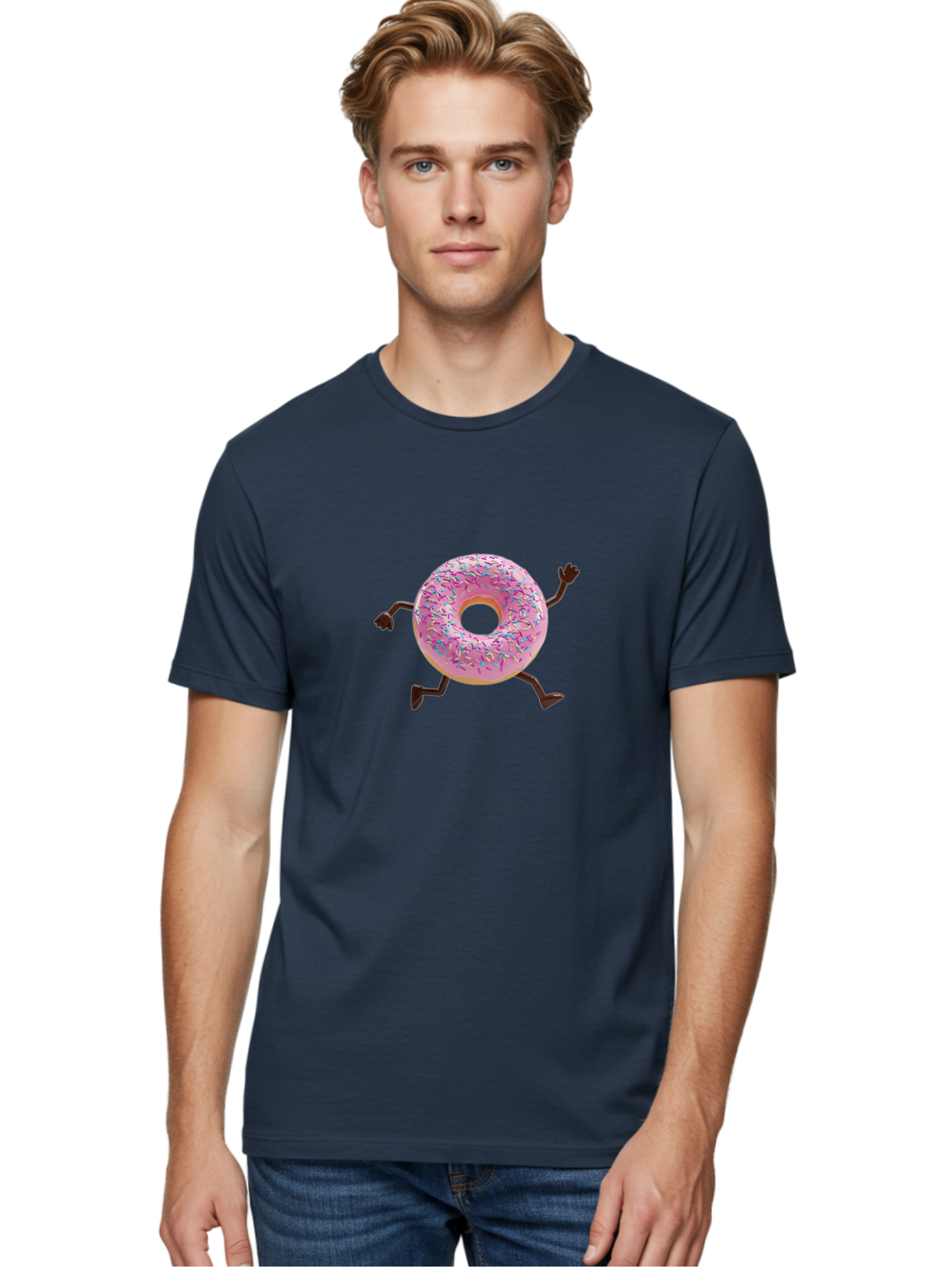 Donut-With-Arms-And-Legs Men'S Graphic Tee, 100% Cotton, Comfortable Casual Summer Wear, Machine Washable, Vintage Camera, Old Camera, Antique Camera, Black Camera, Classic Photography, Photography Equipment, Nostalgic Device, Film Camera, Bak442
