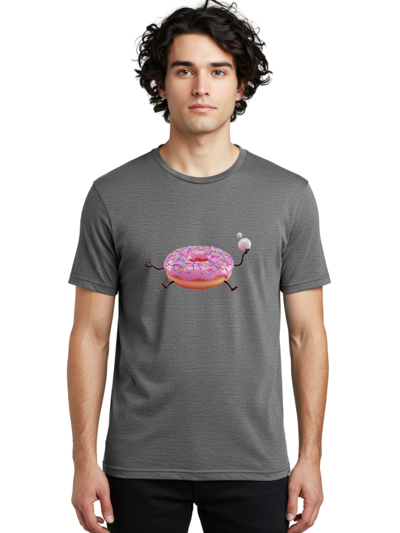Donut-With-Arms Men'S Graphic Tee, 100% Cotton, Comfortable Casual Summer Wear, Machine Washable, Vintage Camera, Old Camera, Antique Camera, Black Camera, Classic Photography, Photography Equipment, Nostalgic Device, Film Camera, Camera Art Bak443