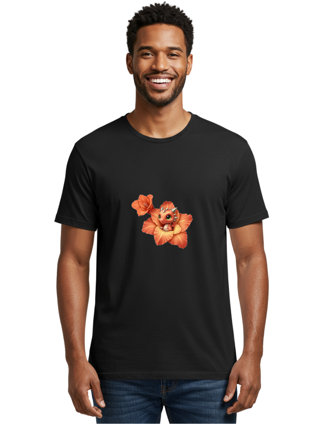 Dragon-In-Flower-1 Men'S Graphic Tee, 100% Cotton, Comfortable Casual Summer Wear, Machine Washable, Vintage Camera, Old Camera, Antique Camera, Black Camera, Classic Photography, Photography Equipment, Nostalgic Device, Film Camera, Bak453