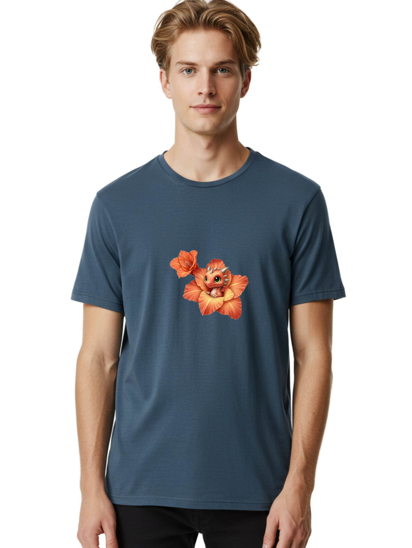 Dragon-In-Flower-1 Men'S Graphic Tee, 100% Cotton, Comfortable Casual Summer Wear, Machine Washable, Vintage Camera, Old Camera, Antique Camera, Black Camera, Classic Photography, Photography Equipment, Nostalgic Device, Film Camera, Bak453