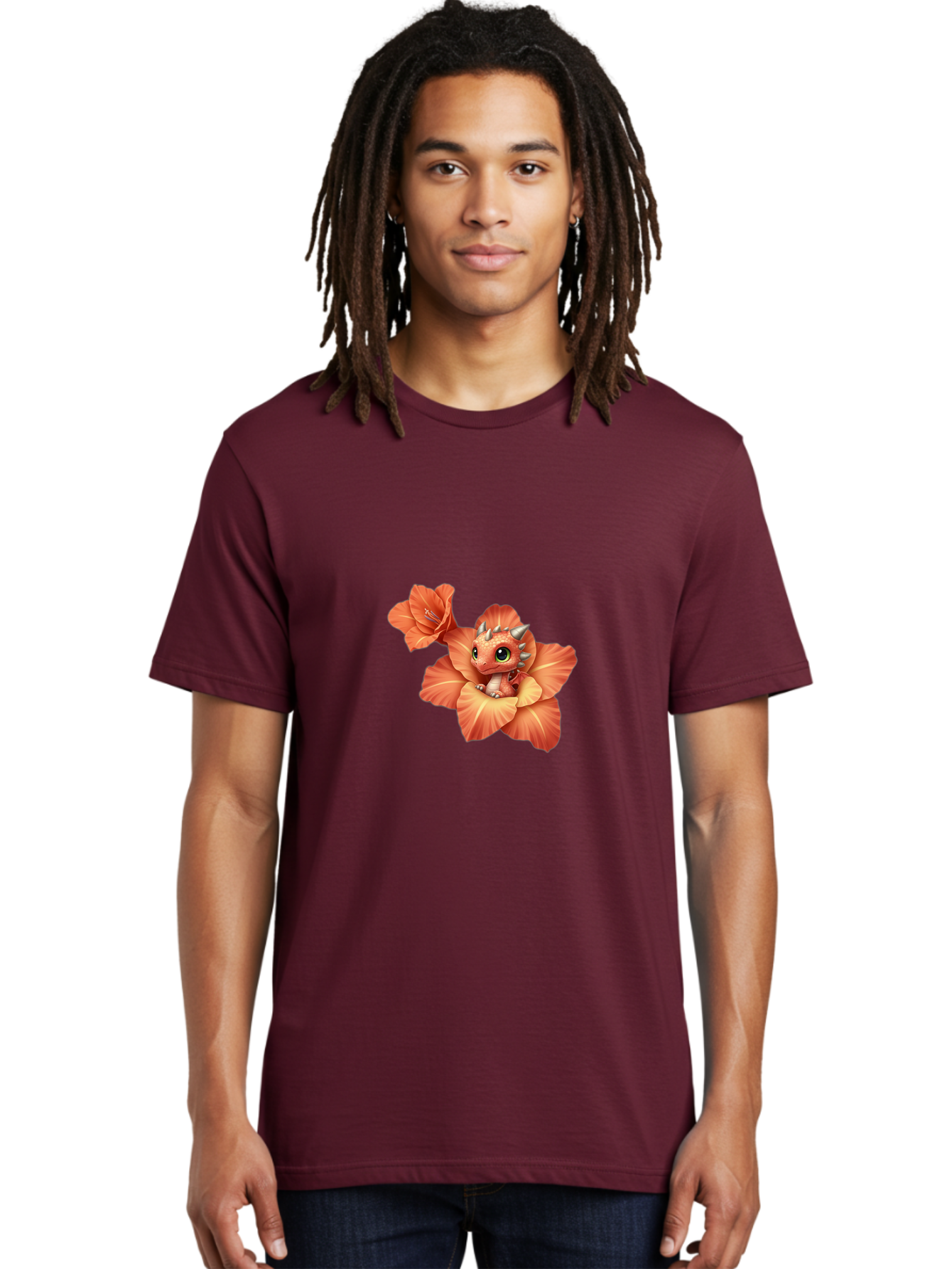 Dragon-In-Flower-1 Men'S Graphic Tee, 100% Cotton, Comfortable Casual Summer Wear, Machine Washable, Vintage Camera, Old Camera, Antique Camera, Black Camera, Classic Photography, Photography Equipment, Nostalgic Device, Film Camera, Bak453