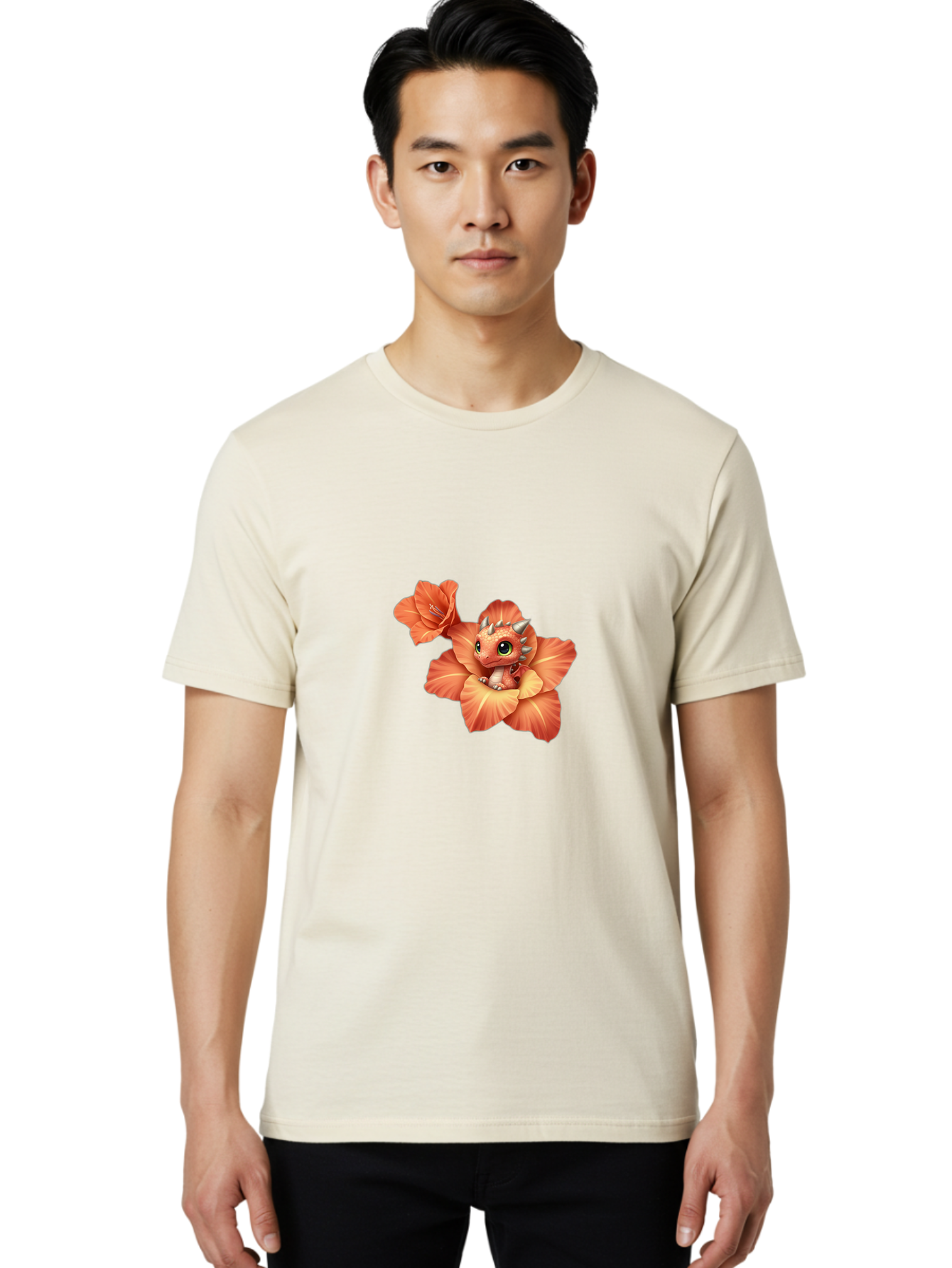 Dragon-In-Flower-1 Men'S Graphic Tee, 100% Cotton, Comfortable Casual Summer Wear, Machine Washable, Vintage Camera, Old Camera, Antique Camera, Black Camera, Classic Photography, Photography Equipment, Nostalgic Device, Film Camera, Bak453