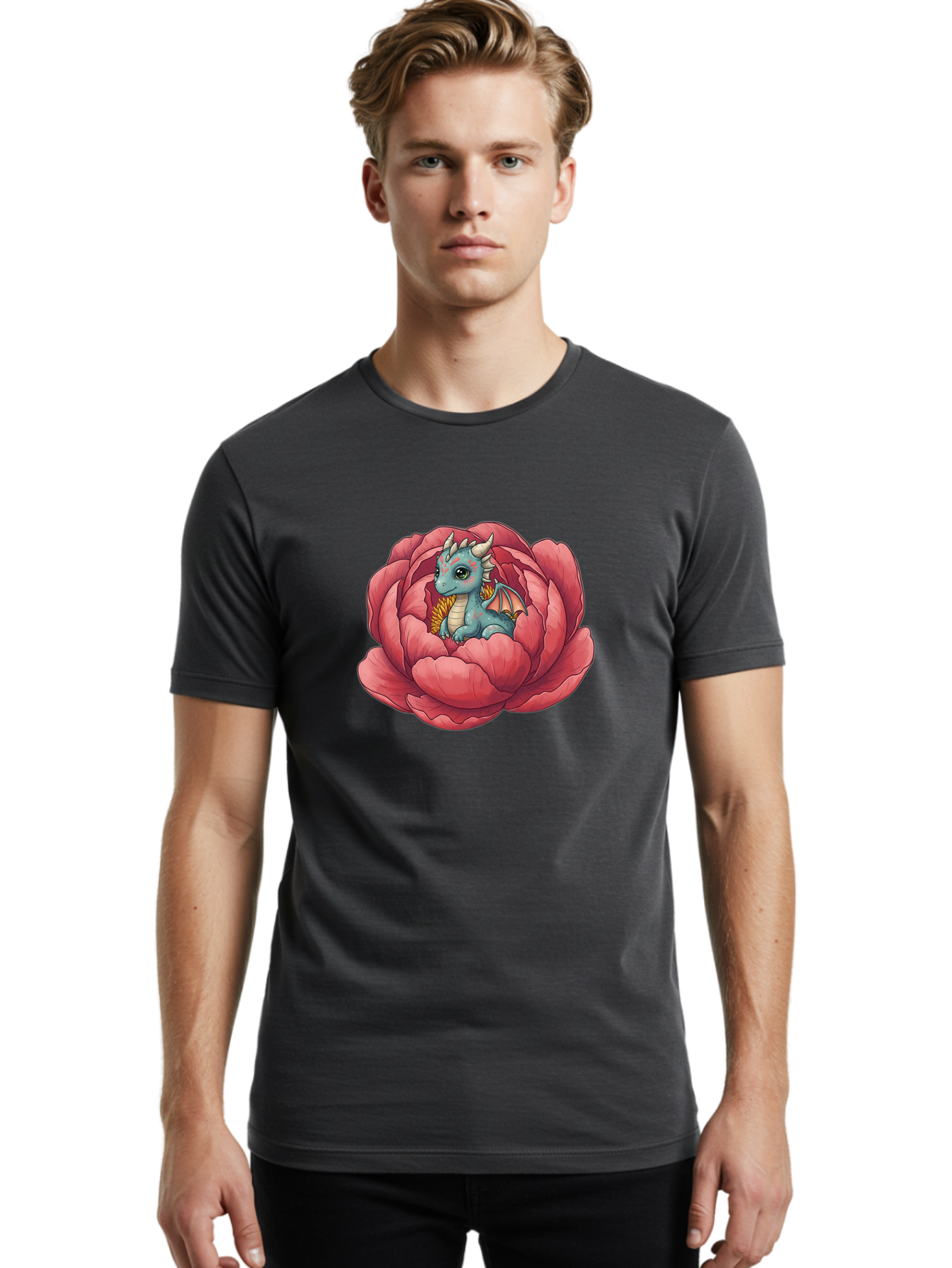 Dragon-In-Flower-2 Men'S Graphic Tee, 100% Cotton, Comfortable Casual Summer Wear, Machine Washable, Vintage Camera, Old Camera, Antique Camera, Black Camera, Classic Photography, Photography Equipment, Nostalgic Device, Film Camera, Bak454