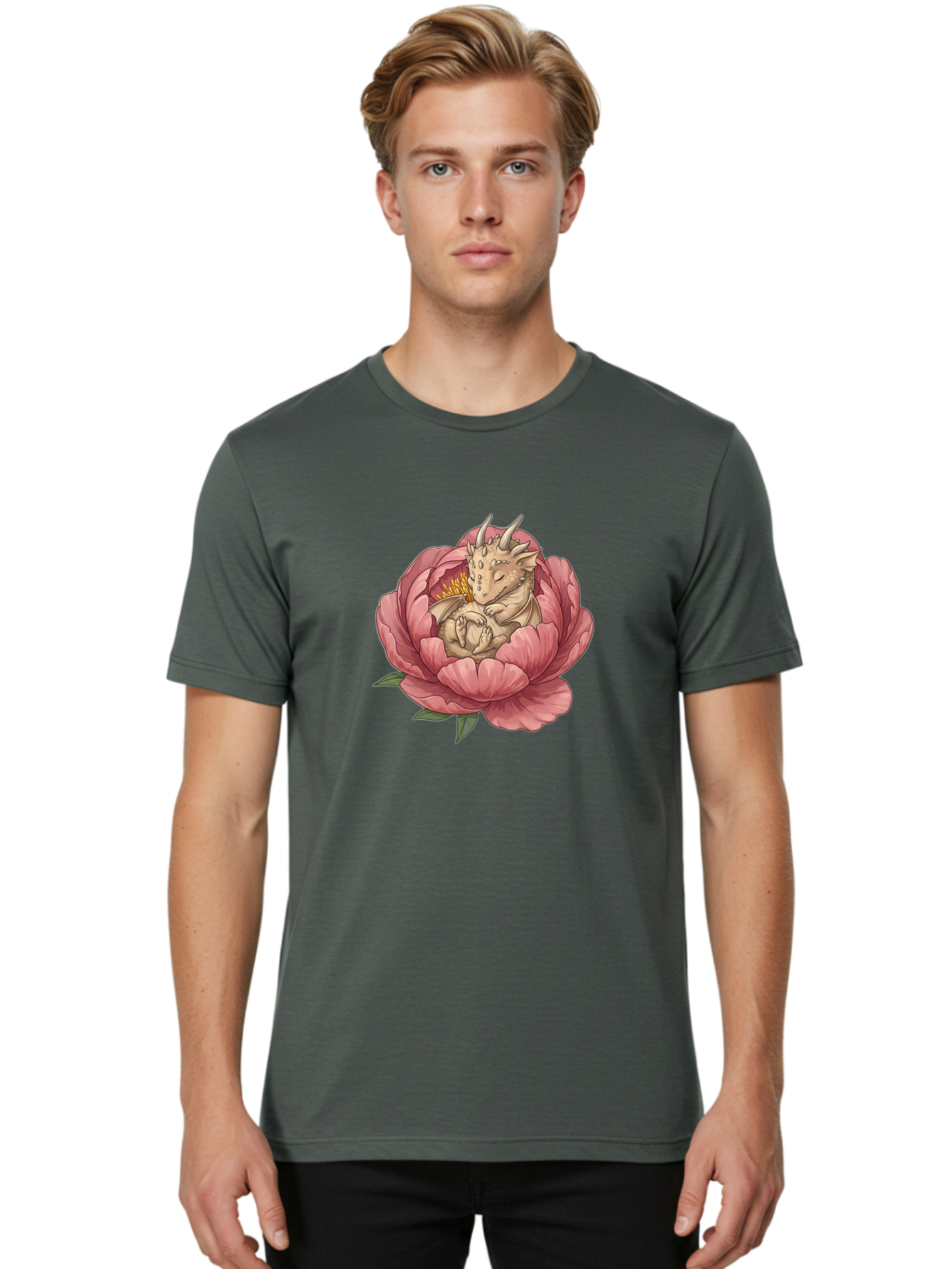 Dragon-In-Peony-1 Men'S Graphic Tee, 100% Cotton, Comfortable Casual Summer Wear, Machine Washable, Vintage Camera, Old Camera, Antique Camera, Black Camera, Classic Photography, Photography Equipment, Nostalgic Device, Film Camera, Camera Art Bak461