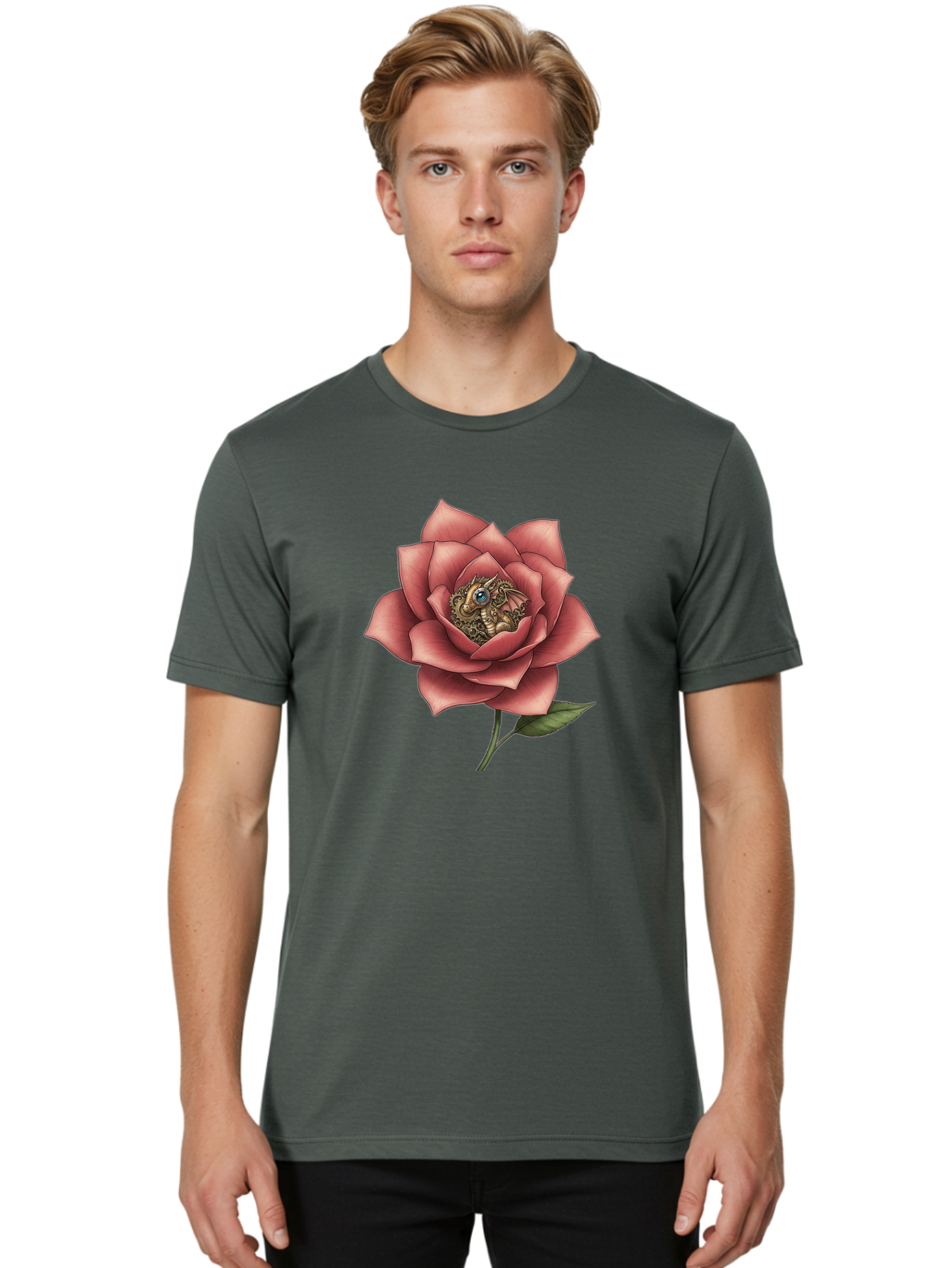 Dragon-In-Rose Men'S Graphic Tee, 100% Cotton, Comfortable Casual Summer Wear, Machine Washable, Vintage Camera, Old Camera, Antique Camera, Black Camera, Classic Photography, Photography Equipment, Nostalgic Device, Film Camera, Camera Art Bak472